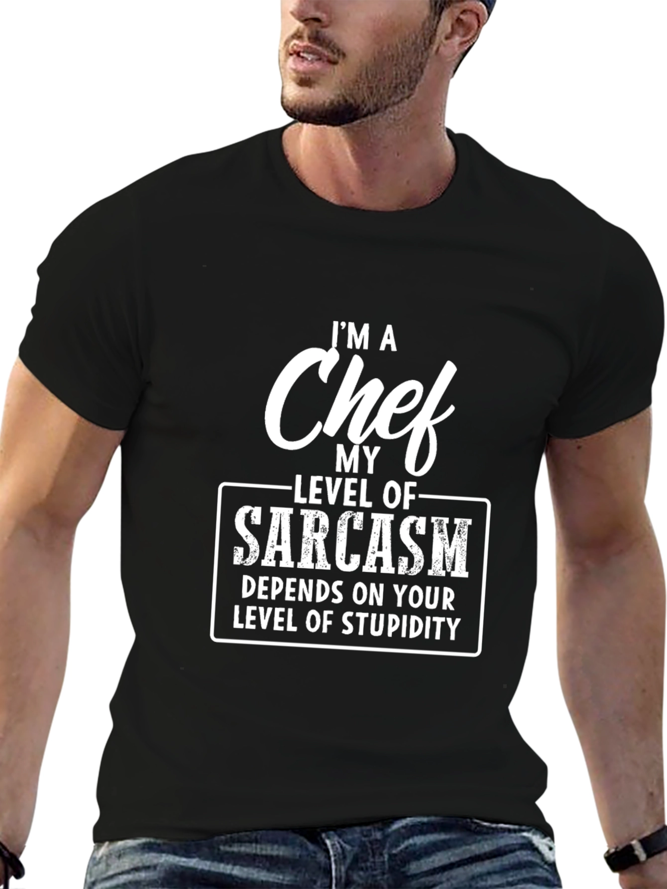 Sarcastic Chef Humor Graphic Tee - Black Cotton