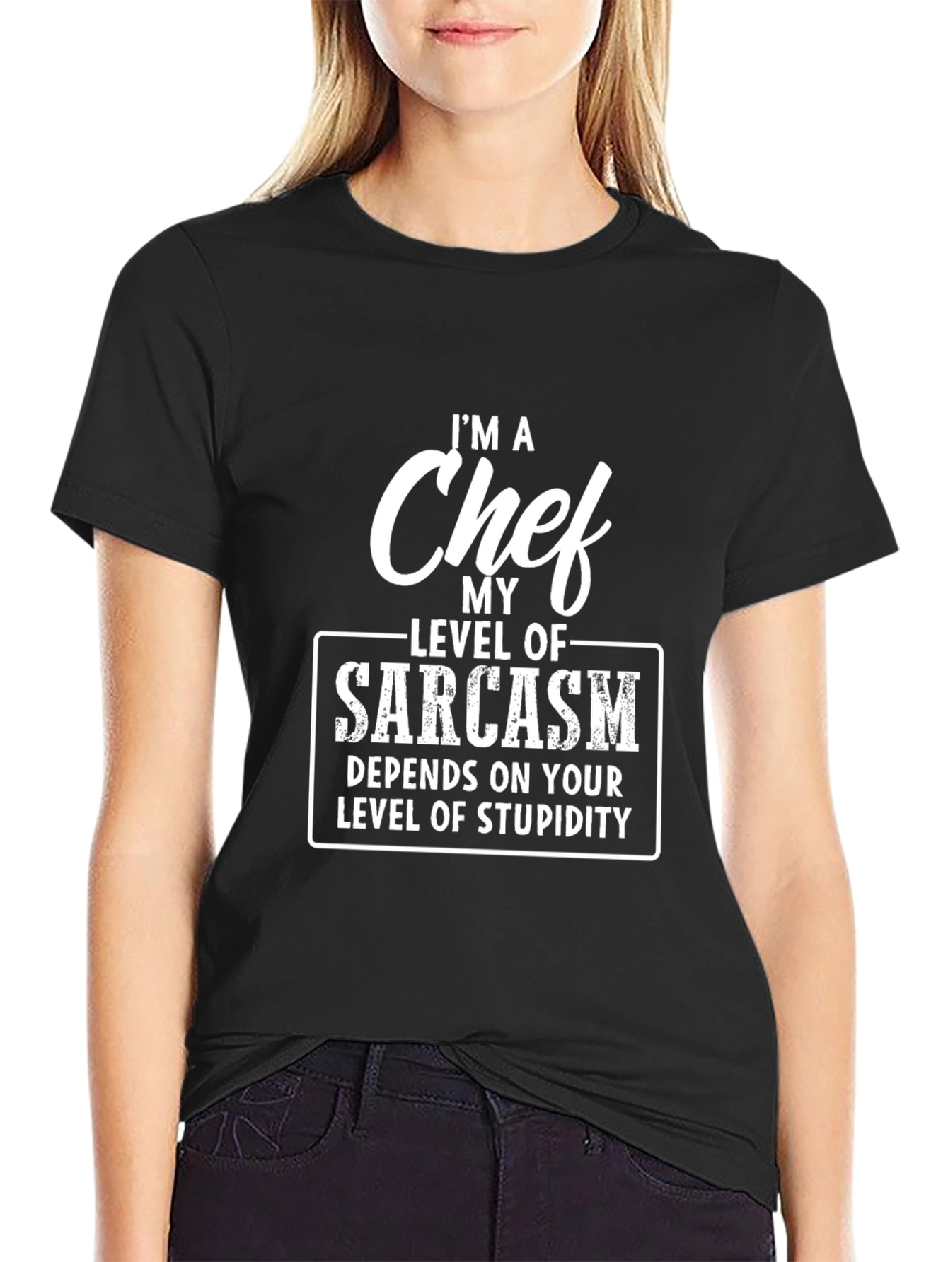 Sarcastic Chef Humor Graphic Tee - Black Cotton