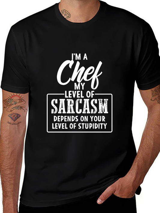 Sarcastic Chef Humor Graphic Tee - Black Cotton