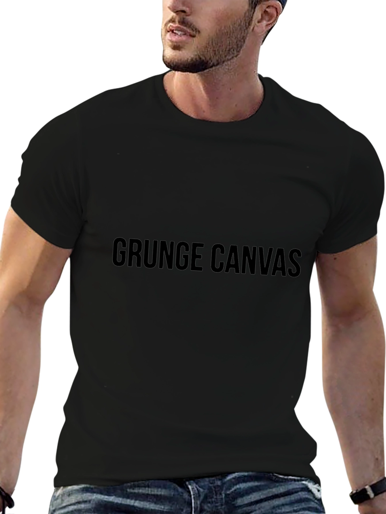 Grunge Canvas Black T-Shirt