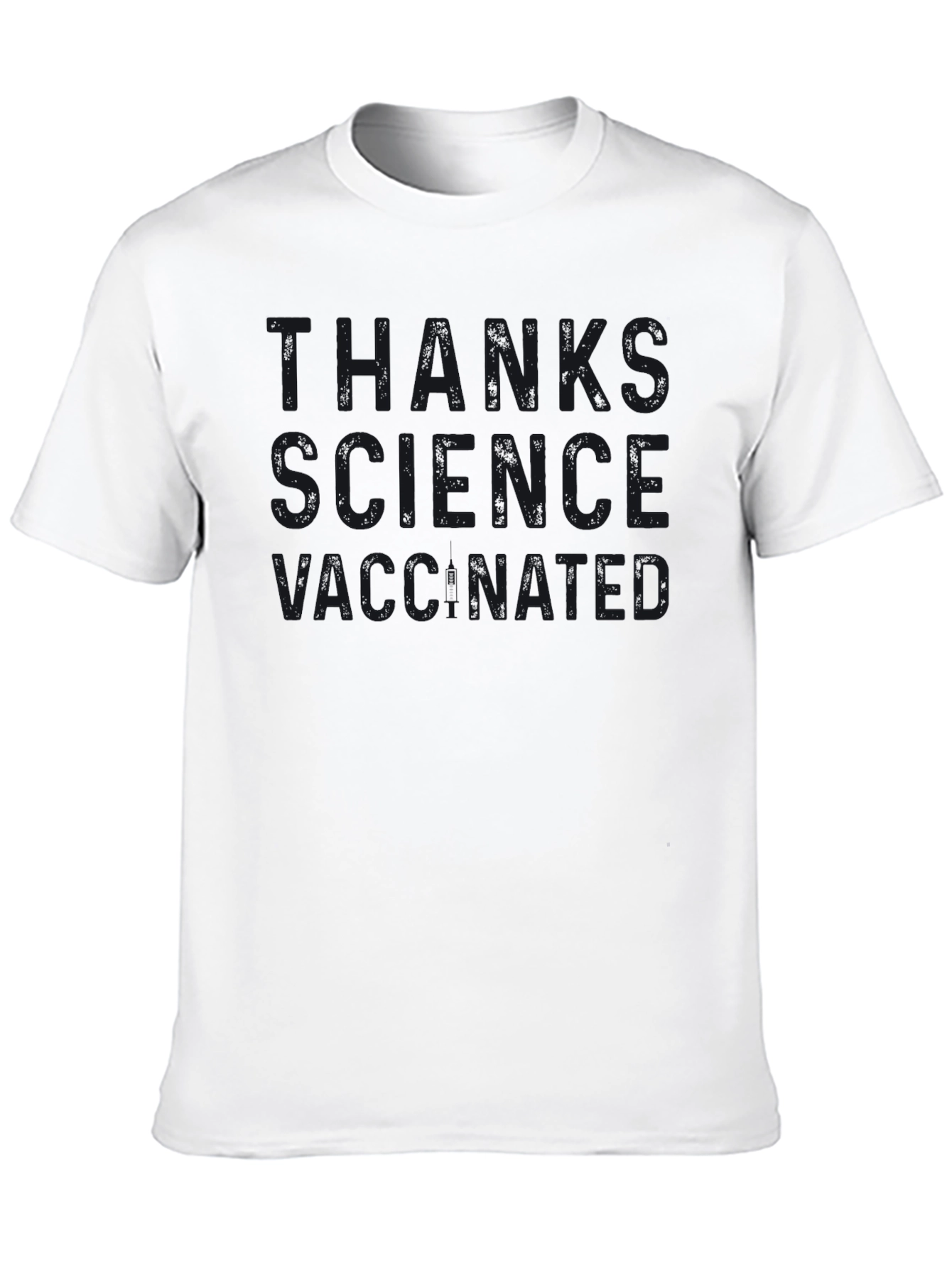 Thanks Science Vaccinated Black T-Shirt