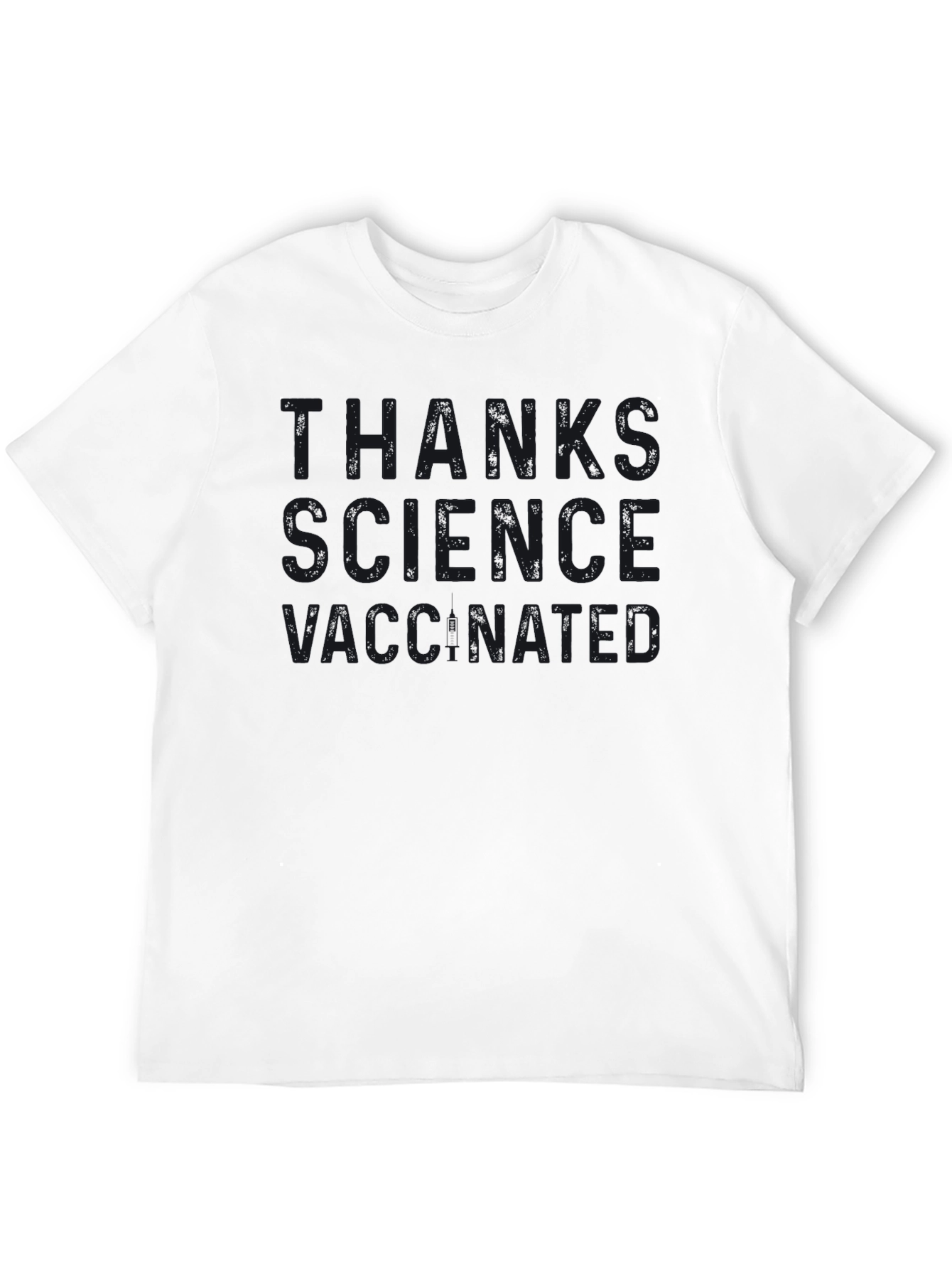 Thanks Science Vaccinated Black T-Shirt