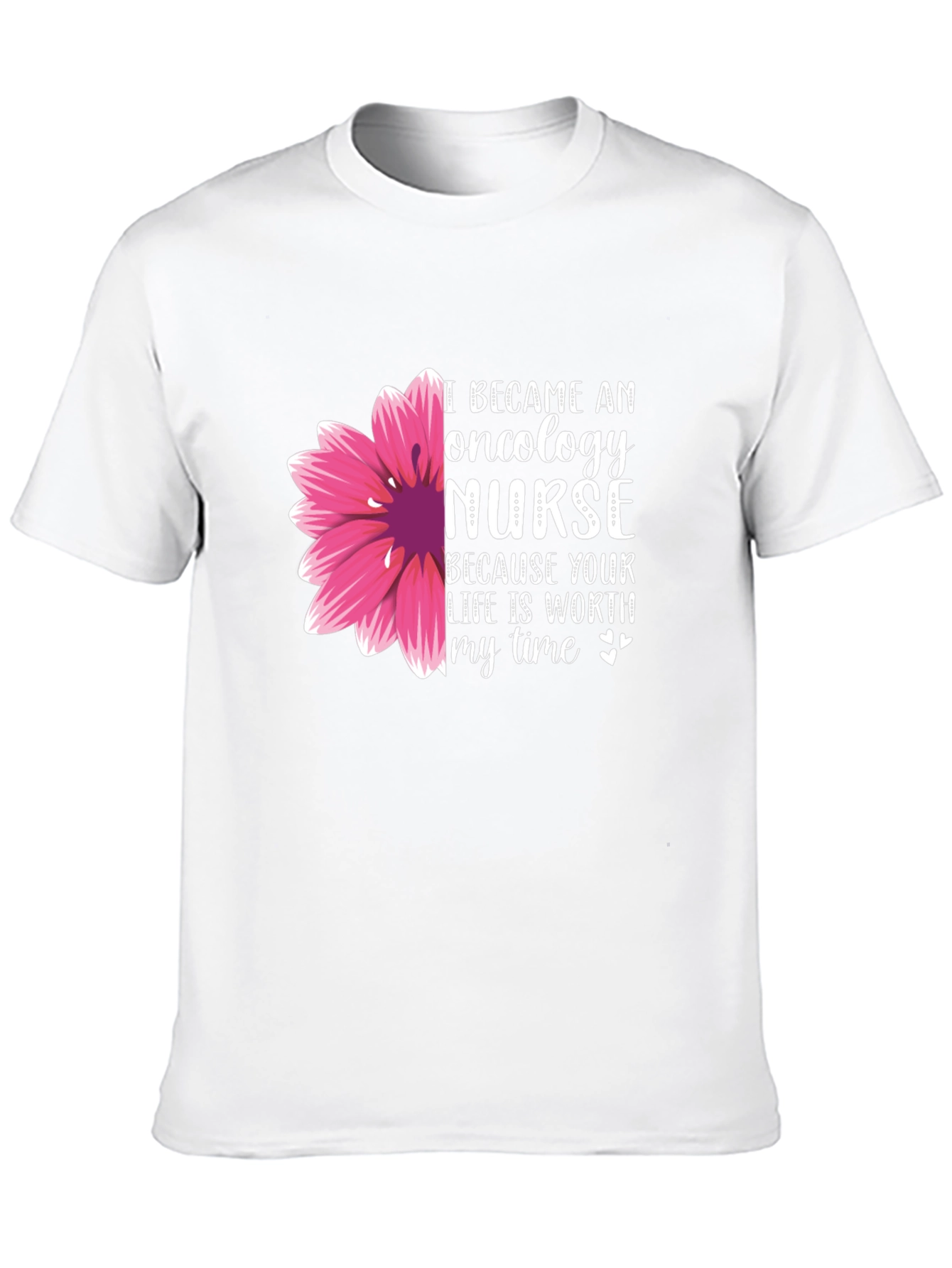 Oncology Nurse T-Shirt - Floral Design