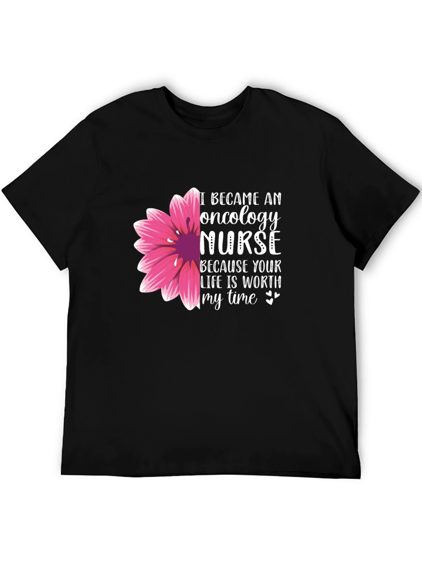 Oncology Nurse T-Shirt - Floral Design