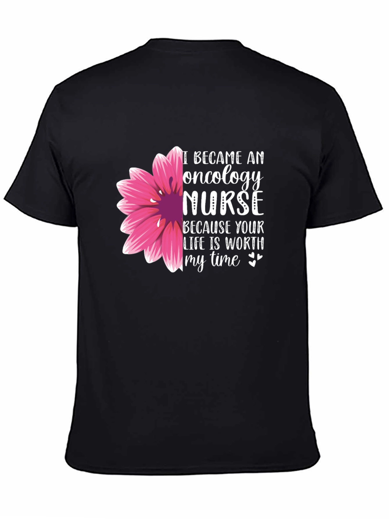 Oncology Nurse T-Shirt - Floral Design
