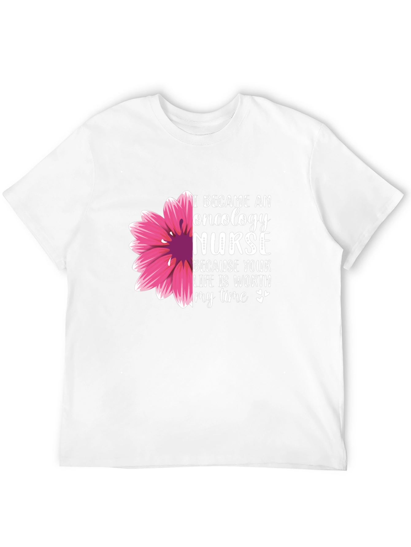 Oncology Nurse T-Shirt - Floral Design