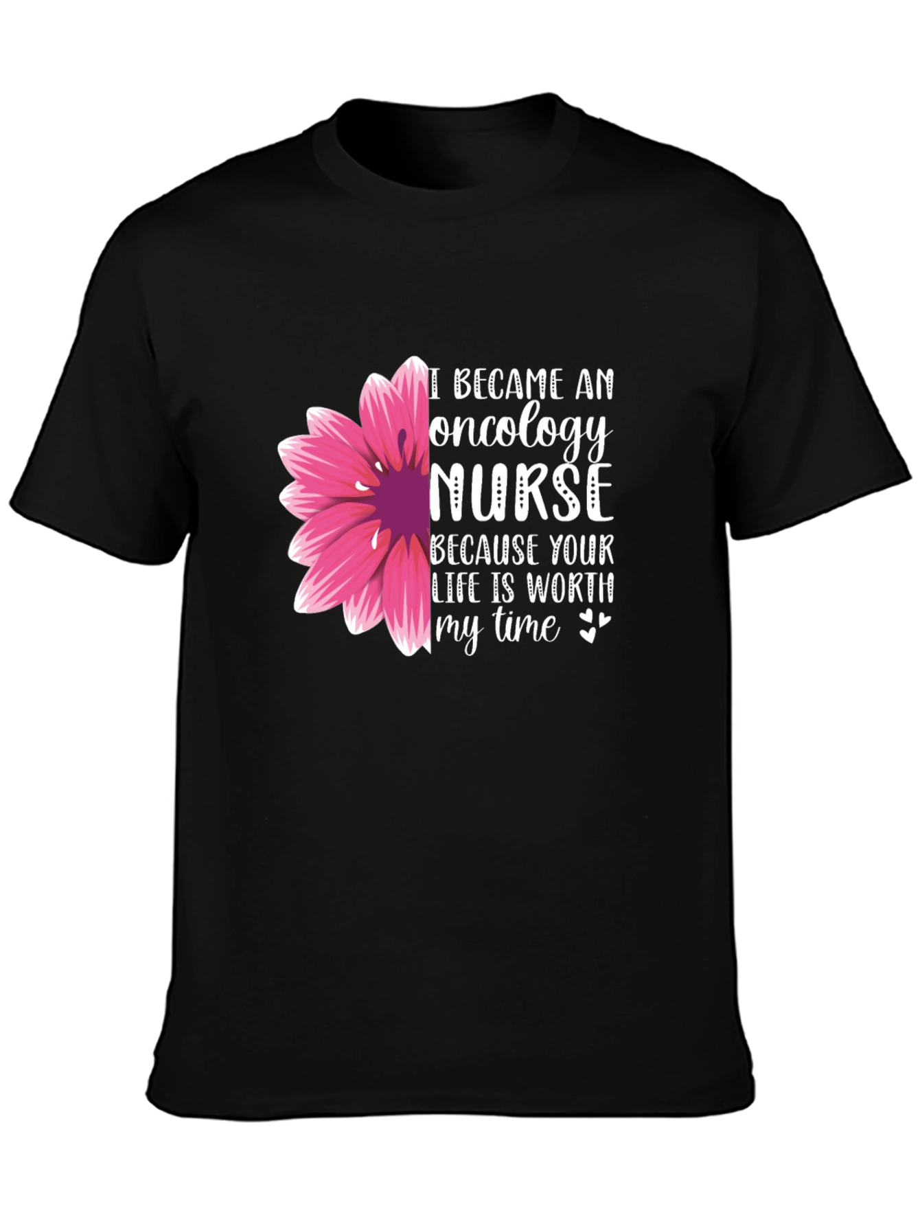 Oncology Nurse T-Shirt - Floral Design