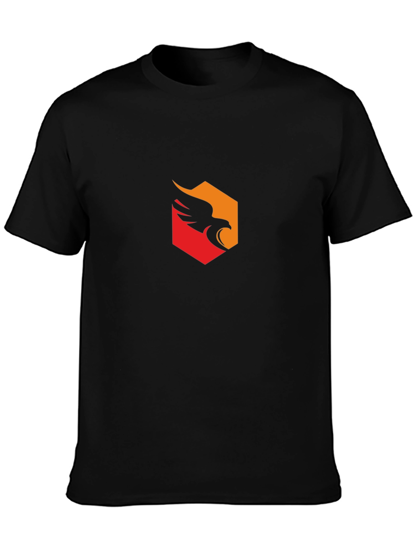 Mens Black T-Shirt with Eagle Emblem