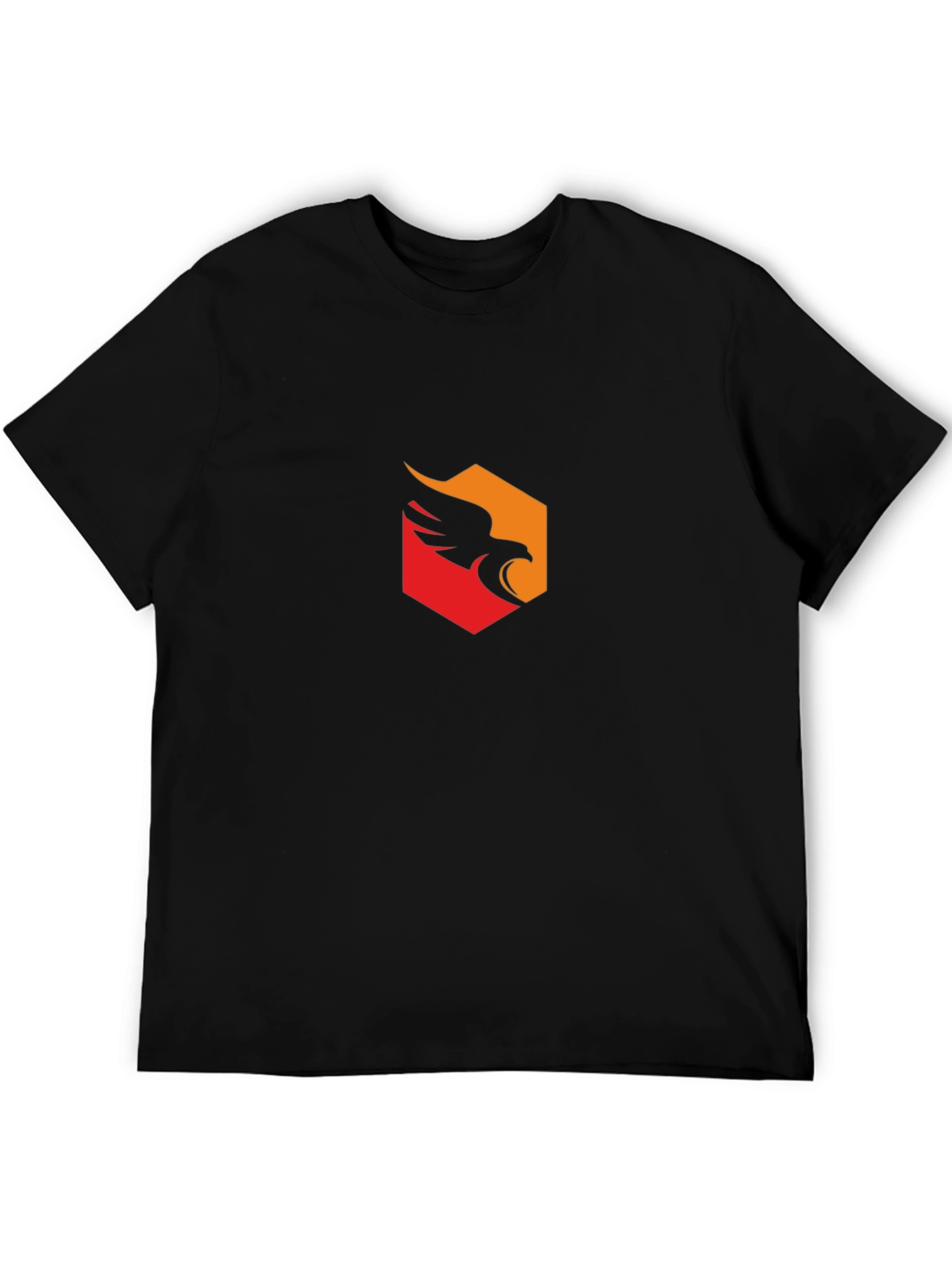 Mens Black T-Shirt with Eagle Emblem