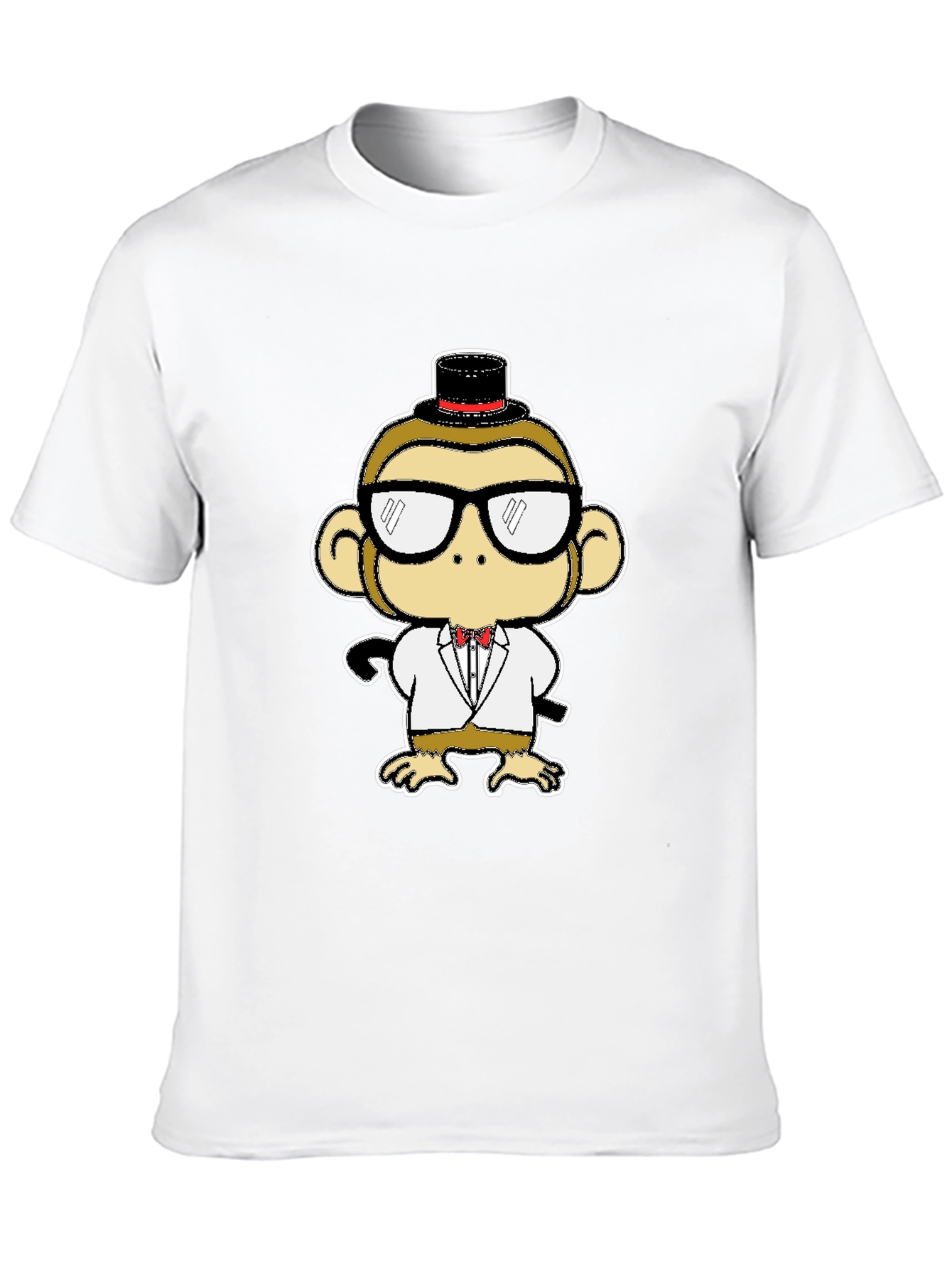 Dapper Monkey Tee - Cartoon Animal Black T-Shirt