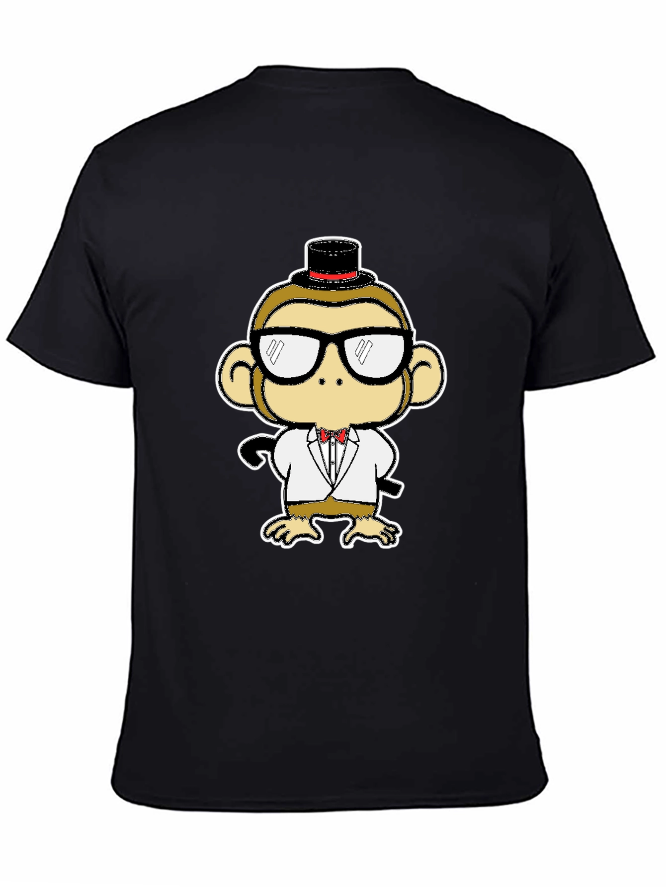 Dapper Monkey Tee - Cartoon Animal Black T-Shirt