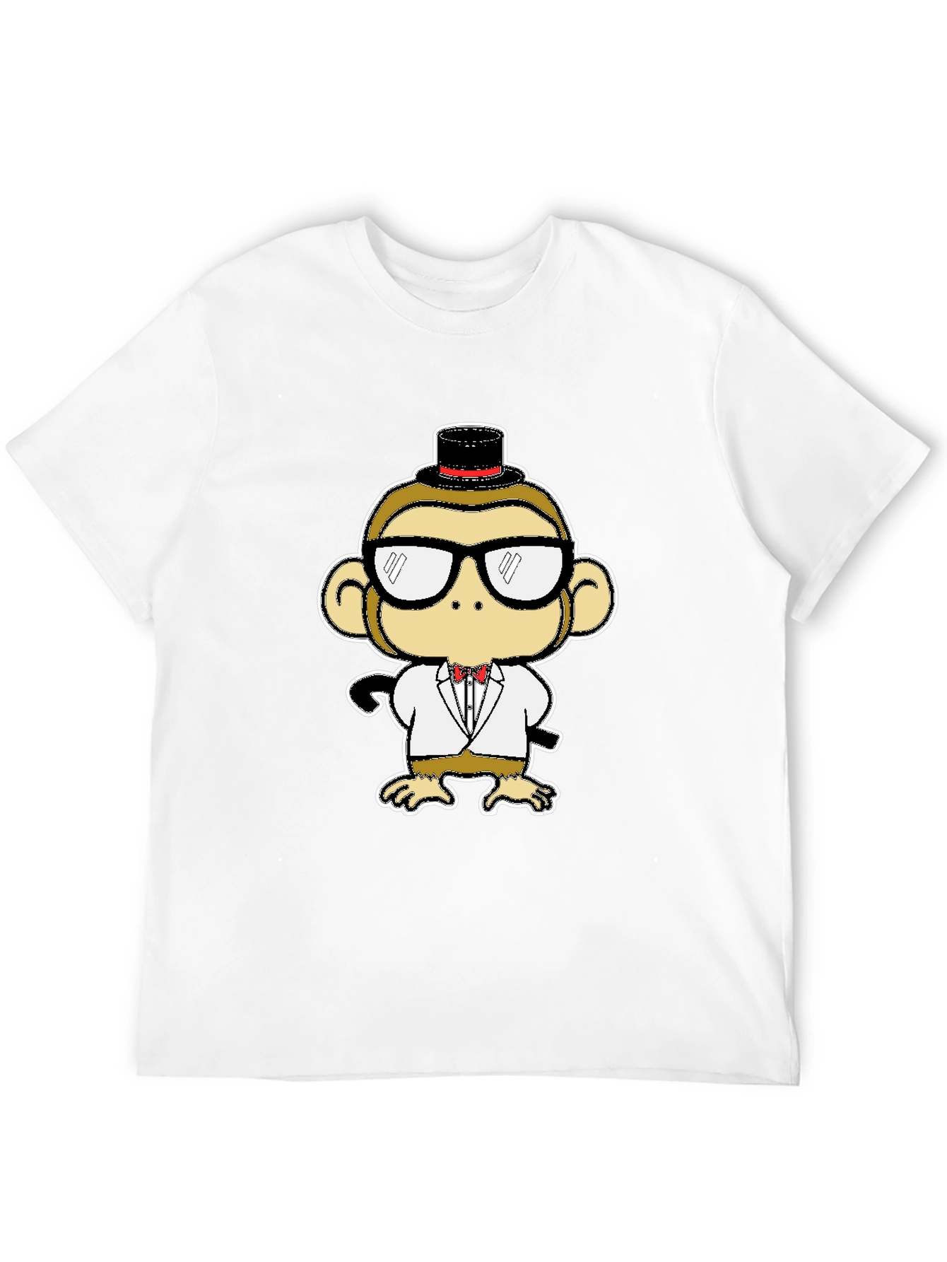 Dapper Monkey Tee - Cartoon Animal Black T-Shirt