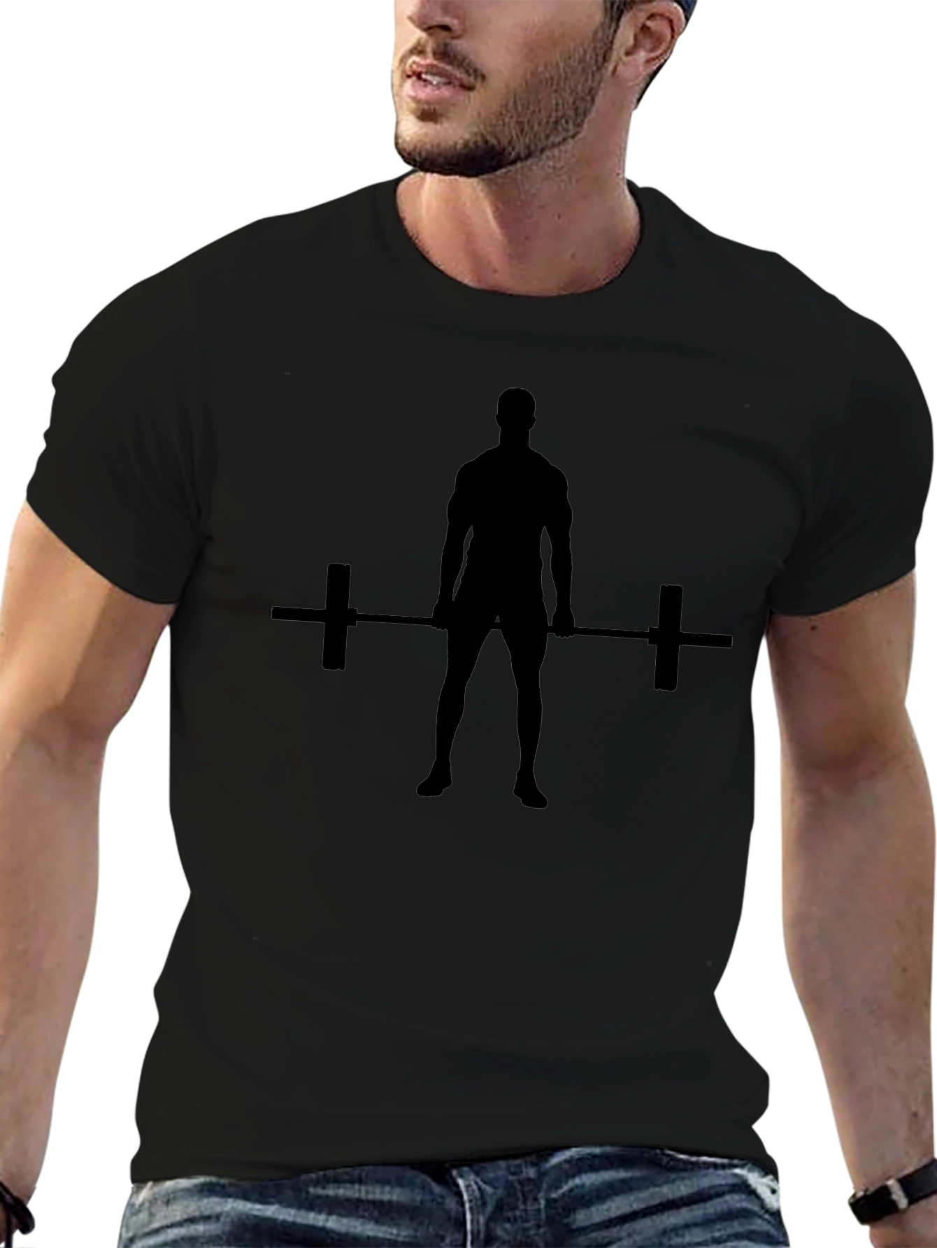 Weightlifter Graphic Black T-Shirt