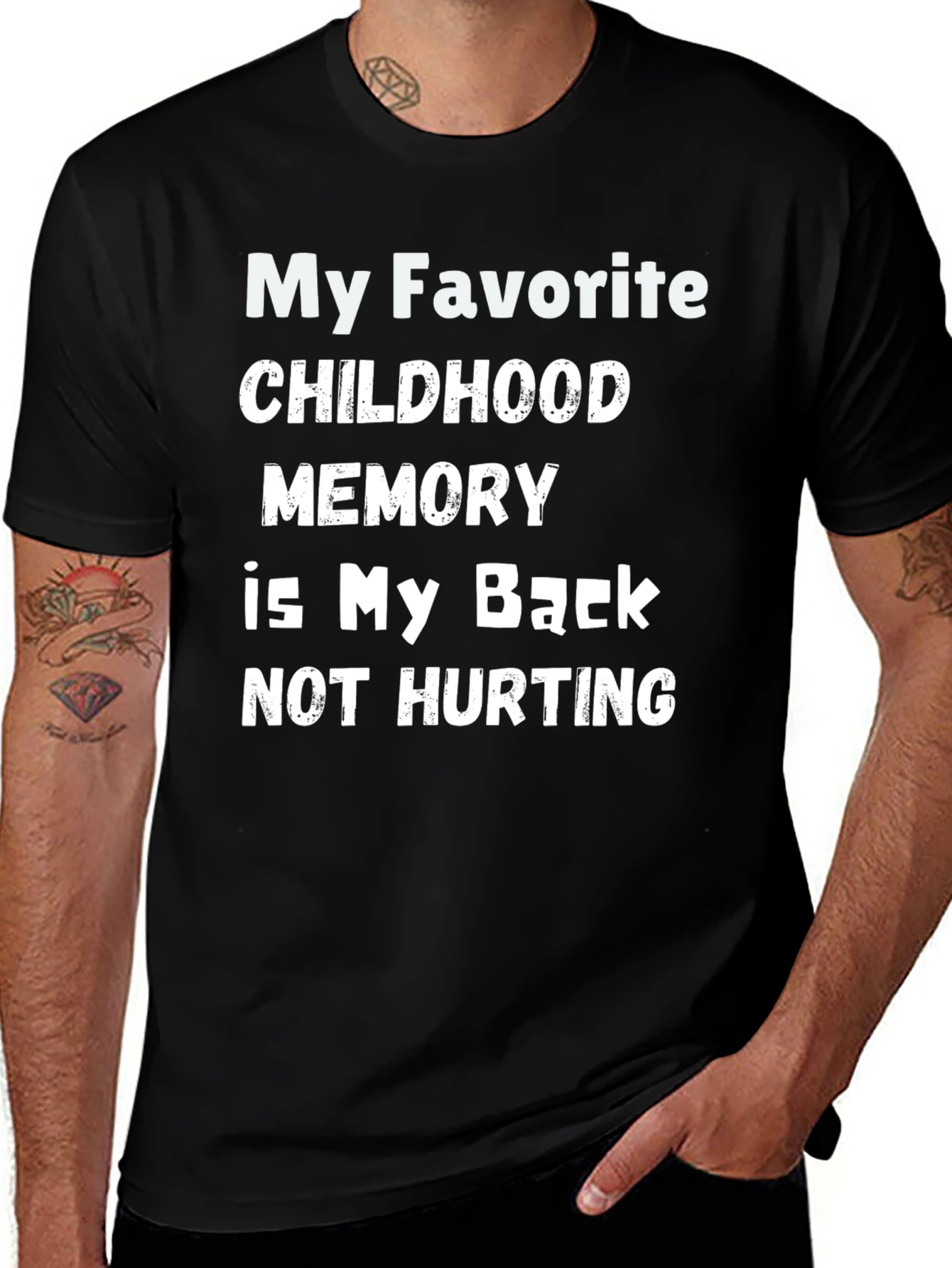 Funny Back Pain T-Shirt - Childhood Memory