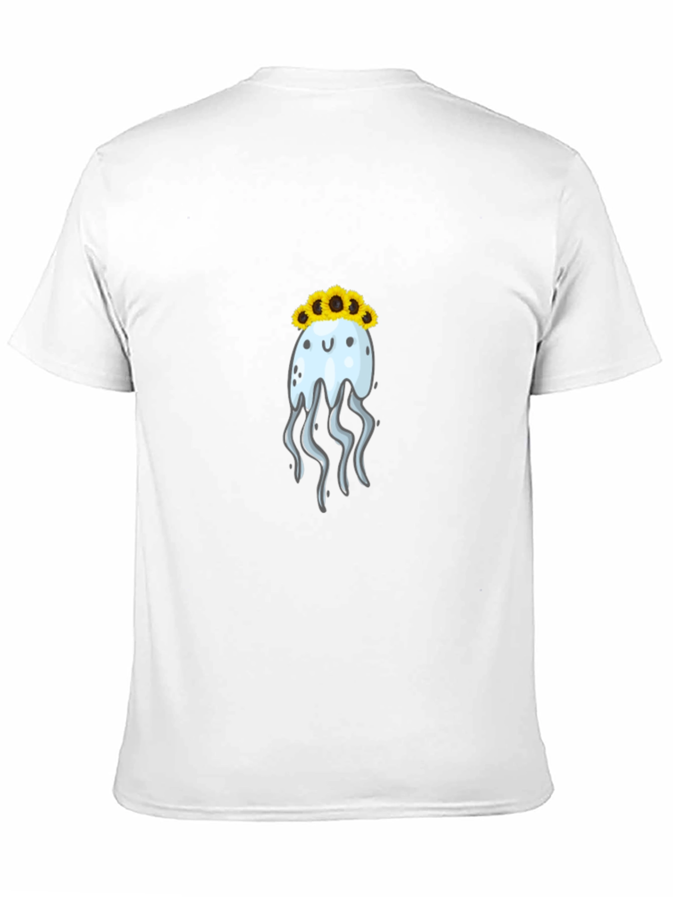 Jellyfish Sunflower Crown Black T-Shirt