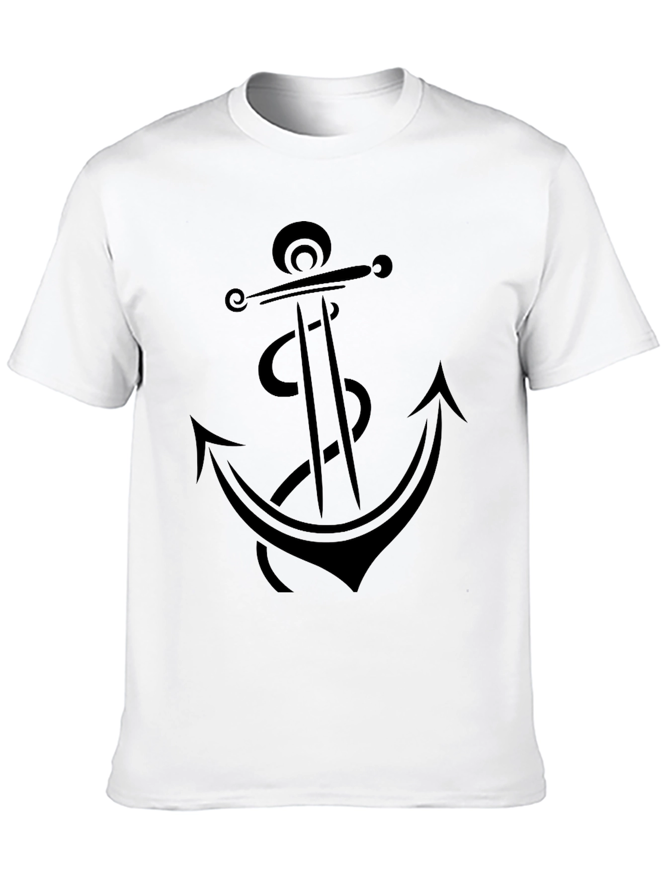 Anchor Graphic Tee - Black Cotton T-Shirt