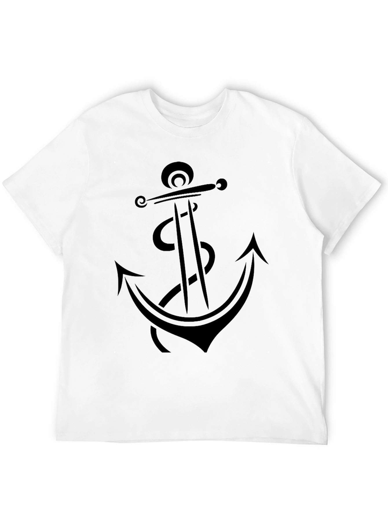 Anchor Graphic Tee - Black Cotton T-Shirt