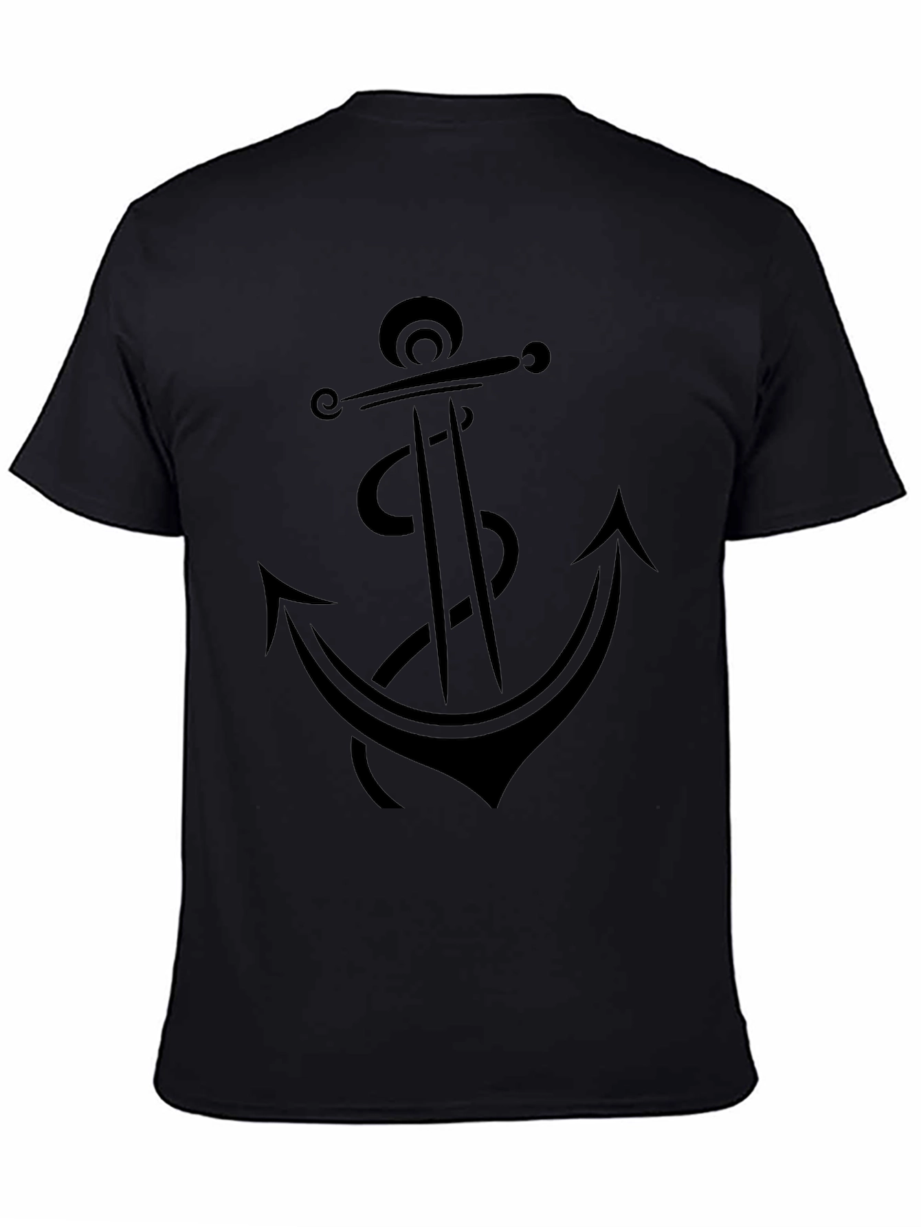 Anchor Graphic Tee - Black Cotton T-Shirt