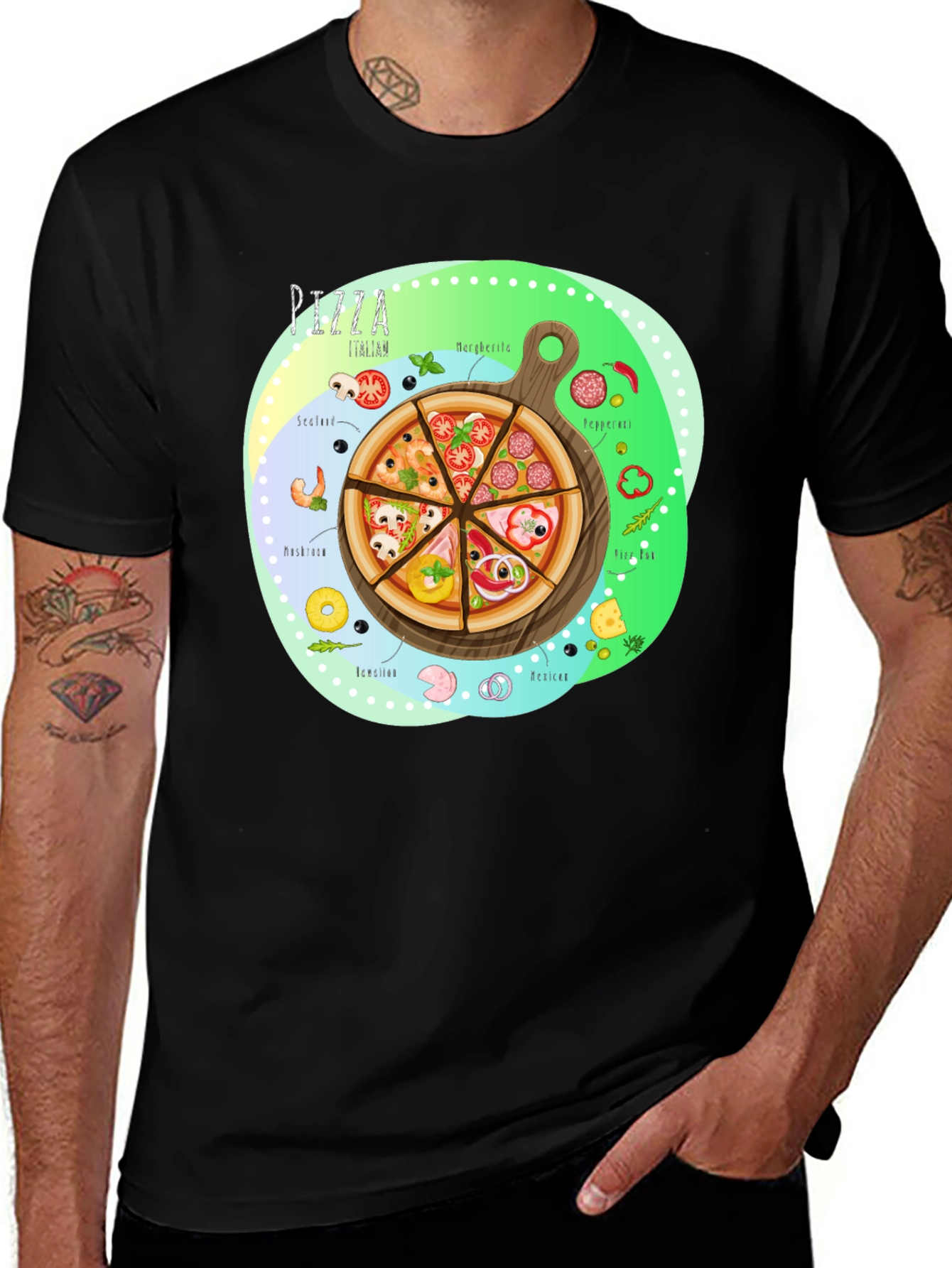 Pizza Italian T-Shirt - Novelty Food Tee