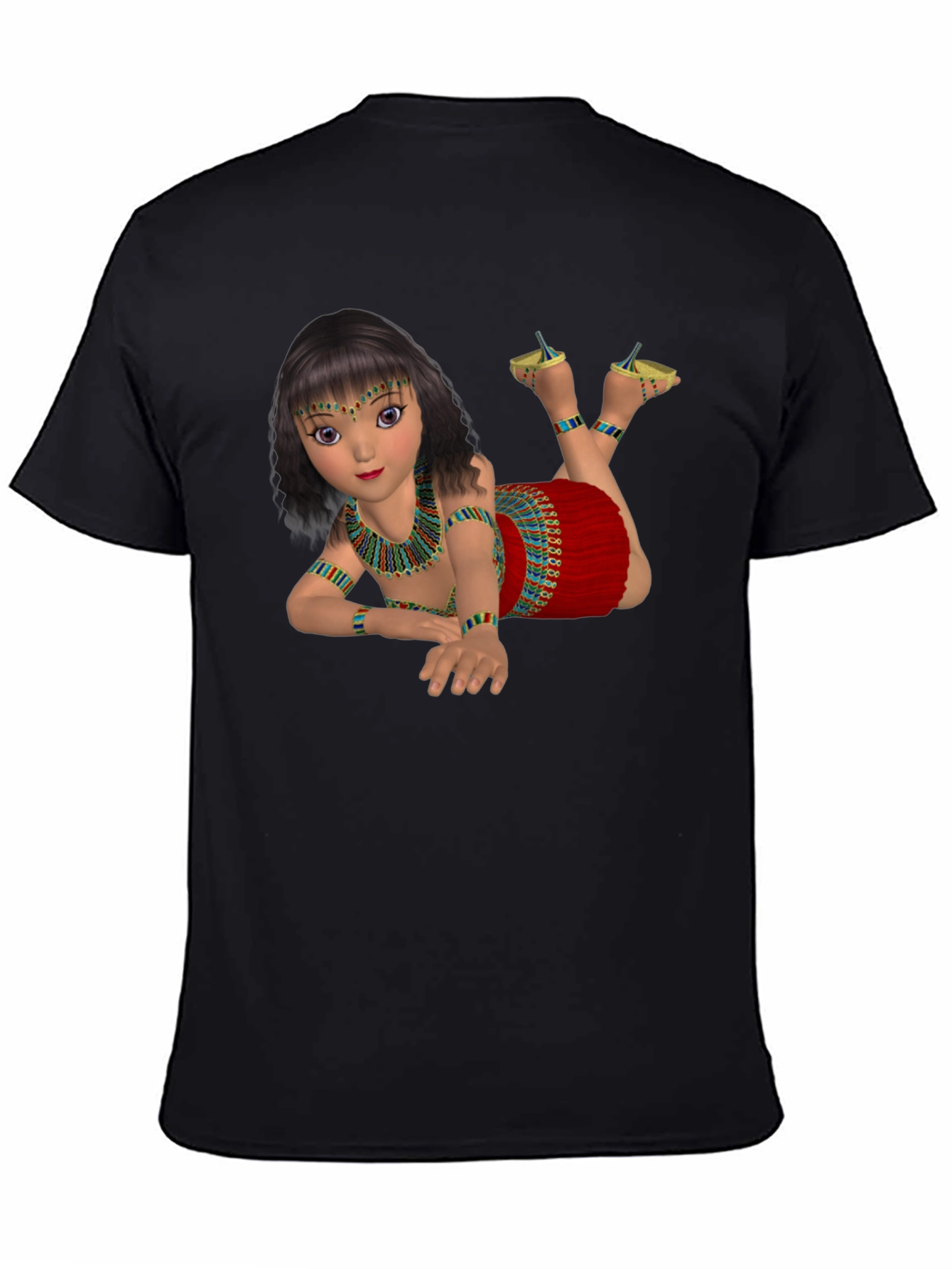 Egyptian Girl Graphic Tee - Black Cotton Shirt