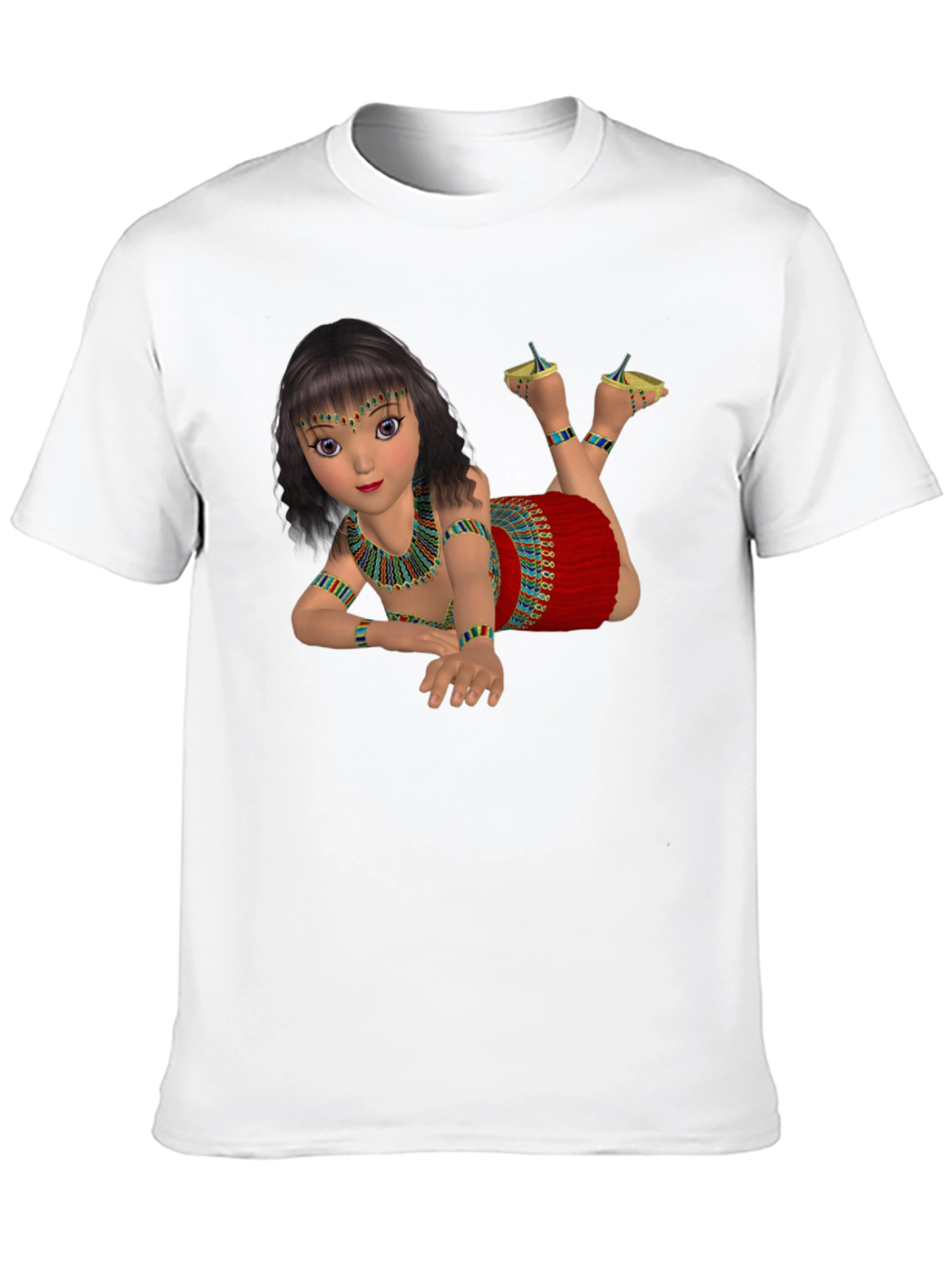 Egyptian Girl Graphic Tee - Black Cotton Shirt
