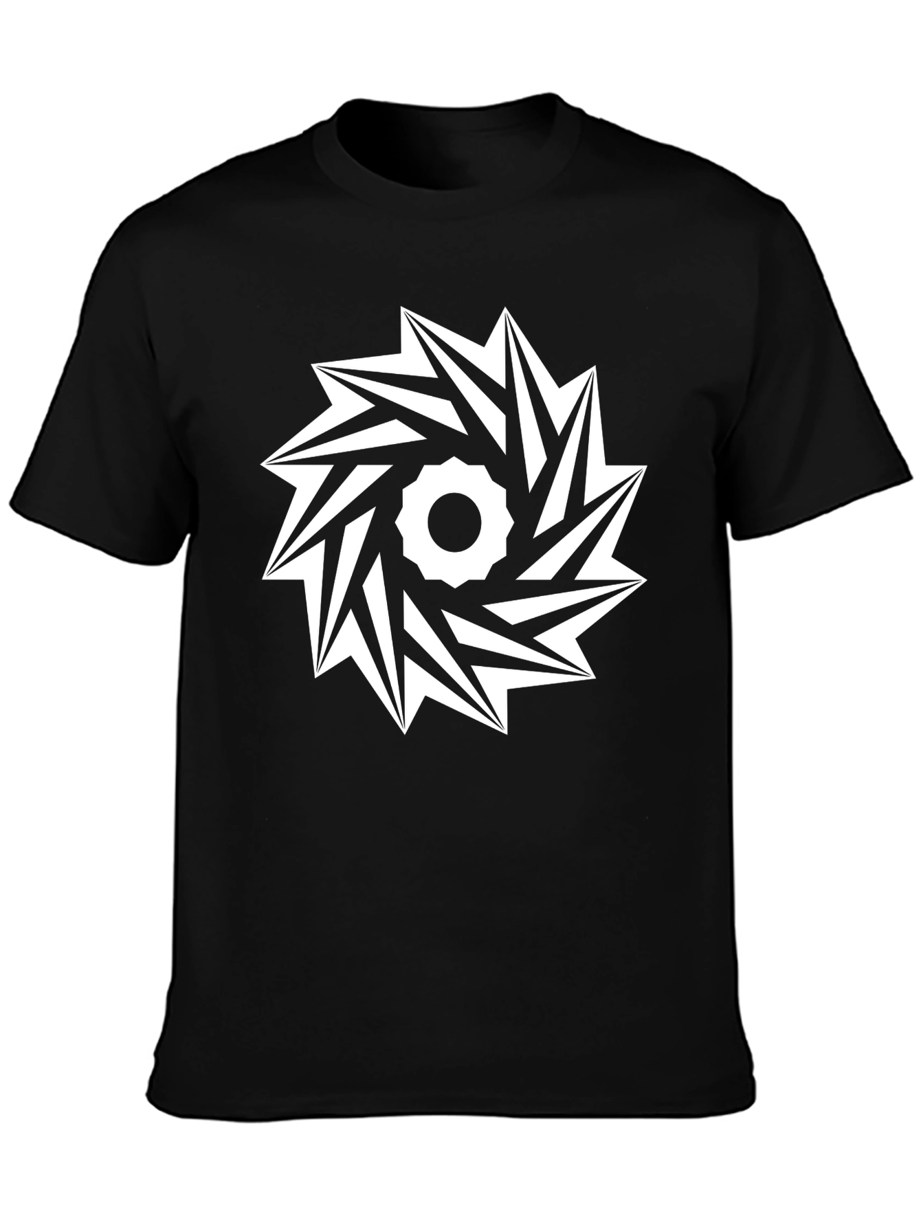 Geometric Graphic Tee - Black