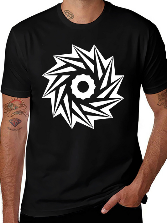 Geometric Graphic Tee - Black