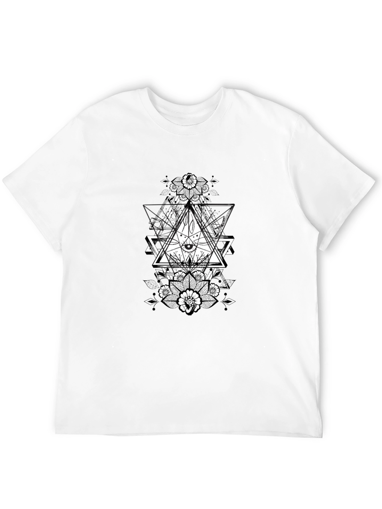 Geometric Eye Graphic Black T-Shirt