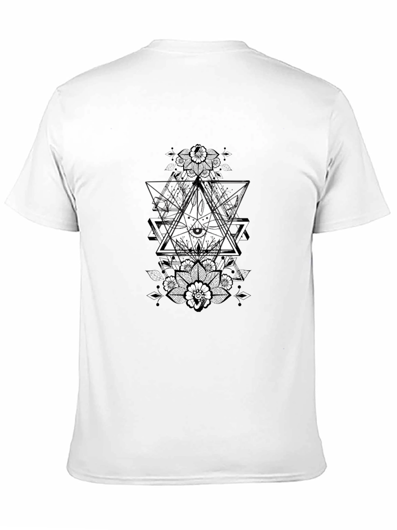 Geometric Eye Graphic Black T-Shirt