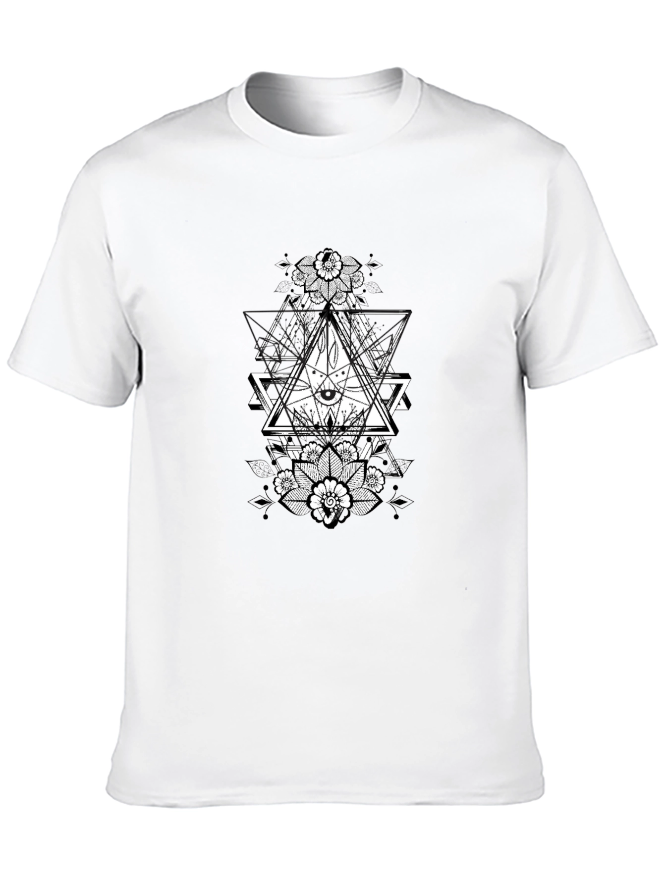 Geometric Eye Graphic Black T-Shirt