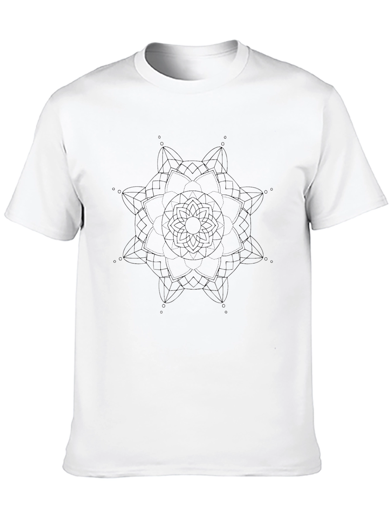 Geometric Mandala Graphic Black T-Shirt