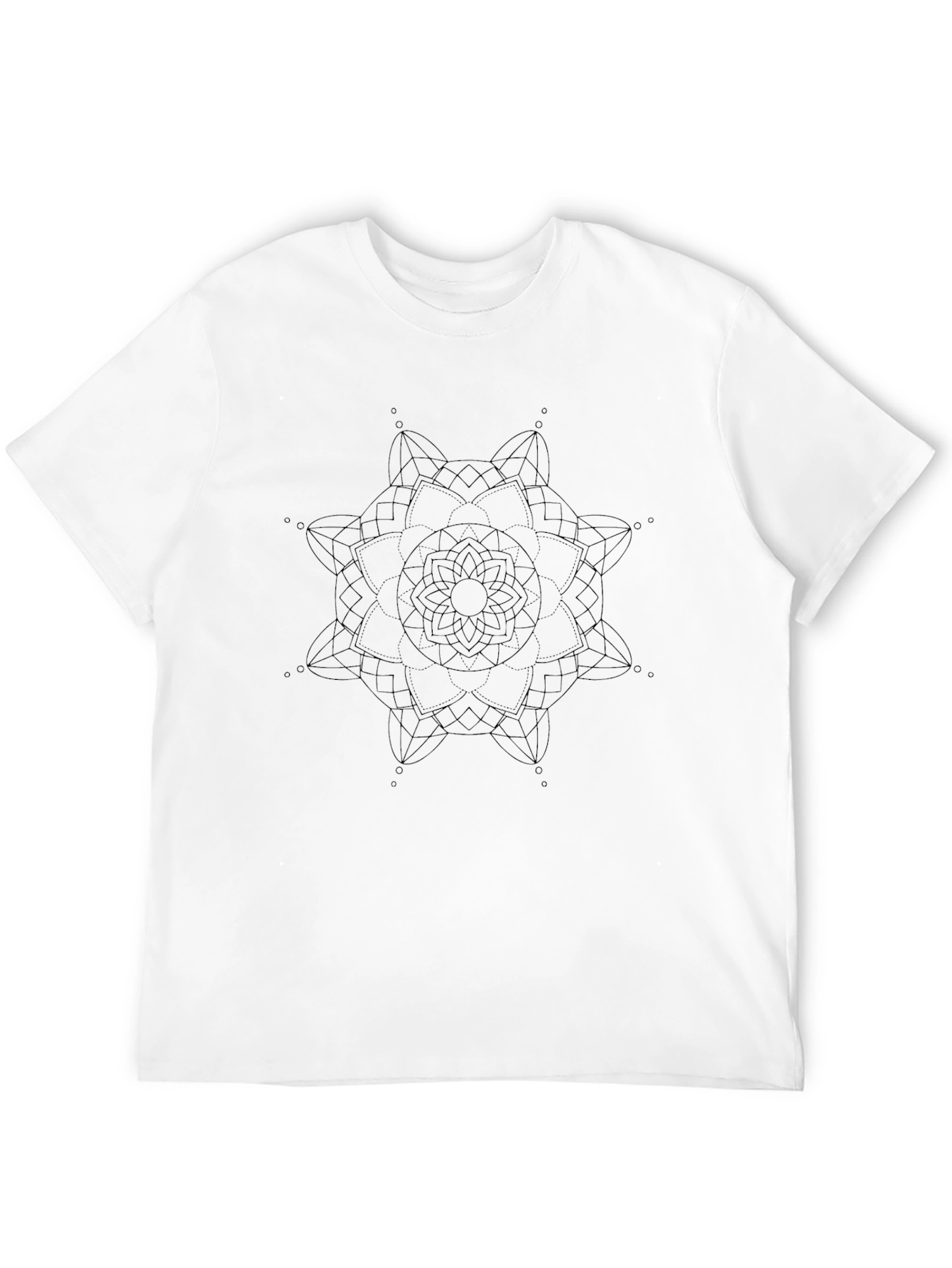 Geometric Mandala Graphic Black T-Shirt