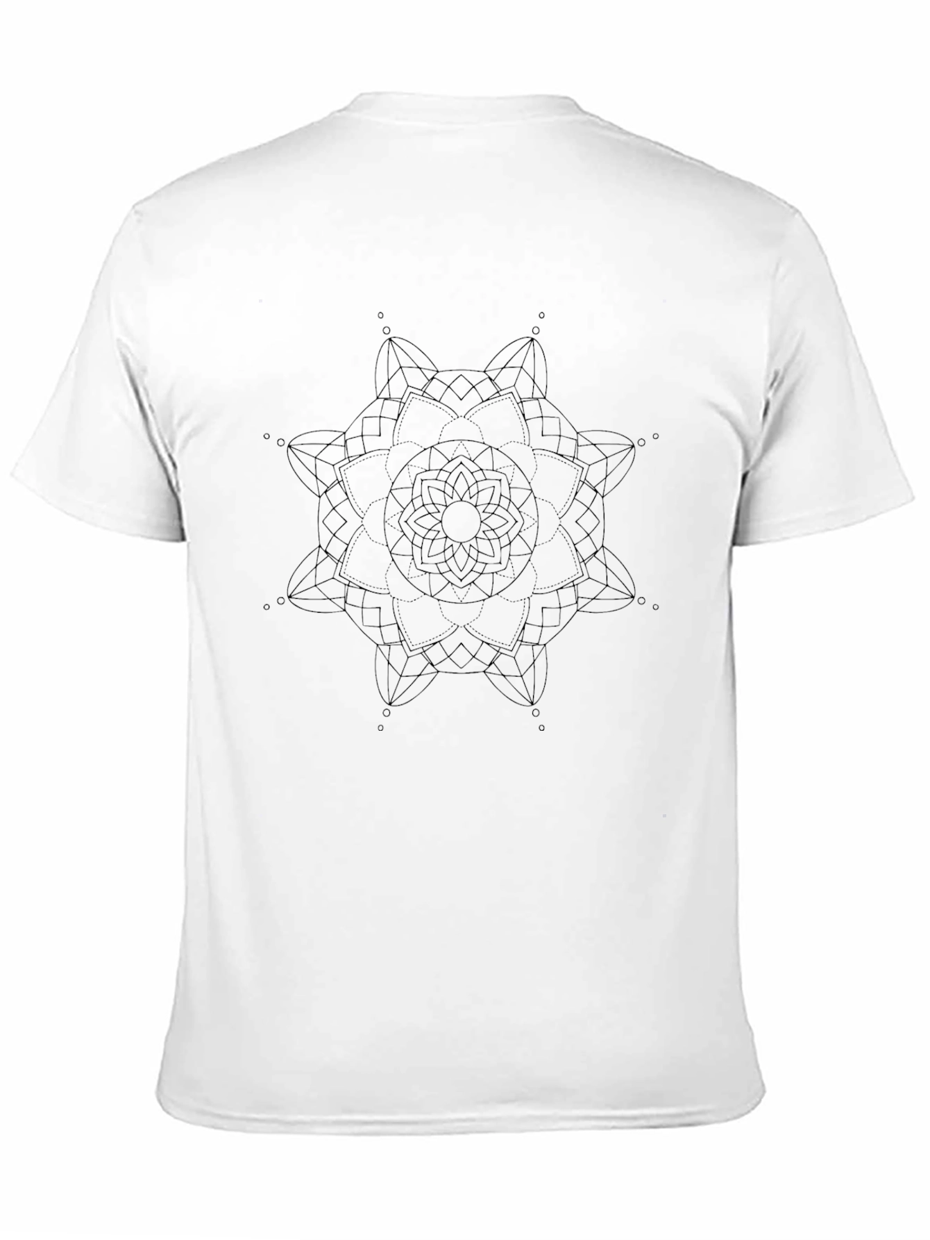 Geometric Mandala Graphic Black T-Shirt