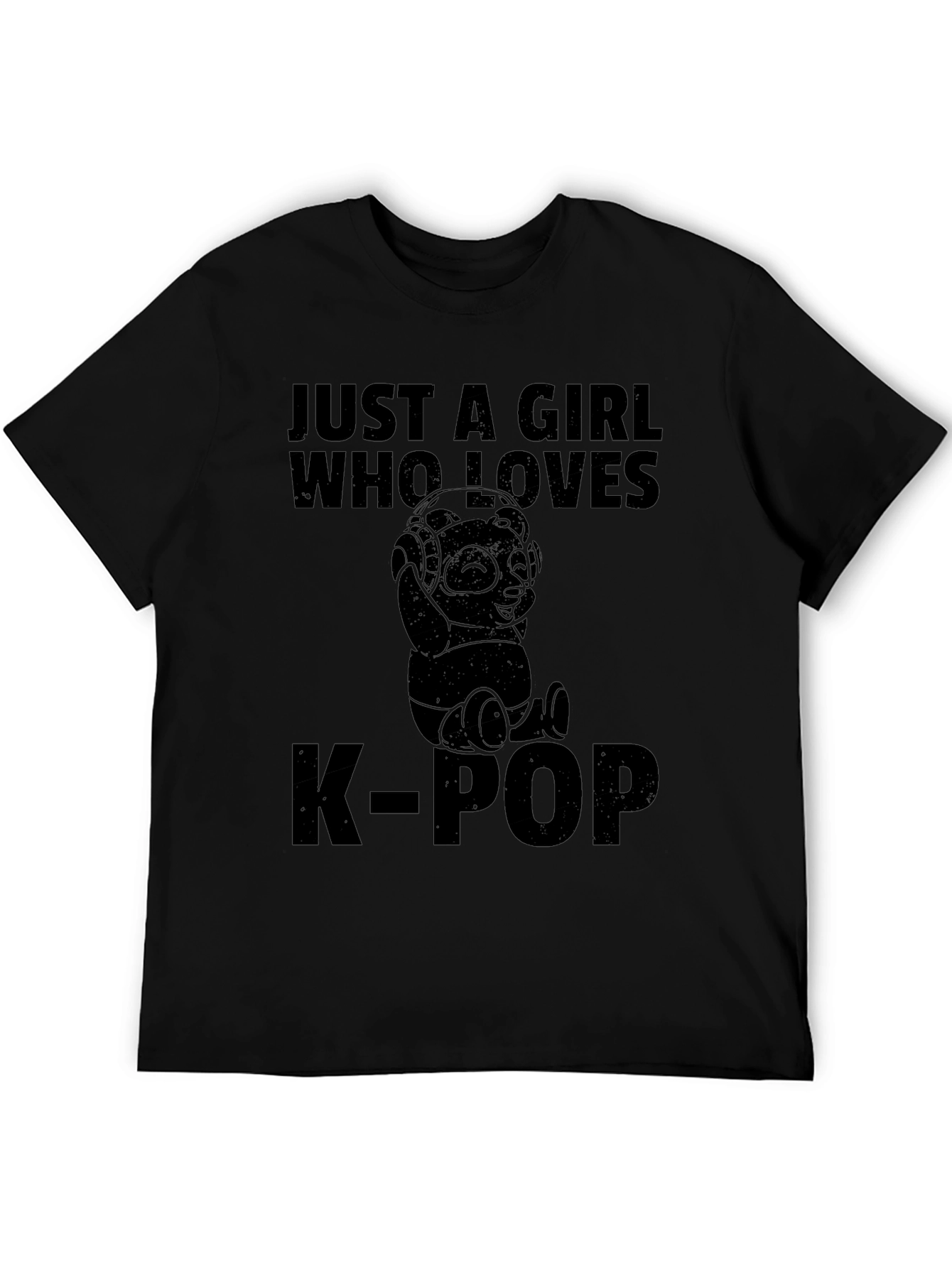 Just a Girl Who Loves K-Pop Panda Graphic Tee