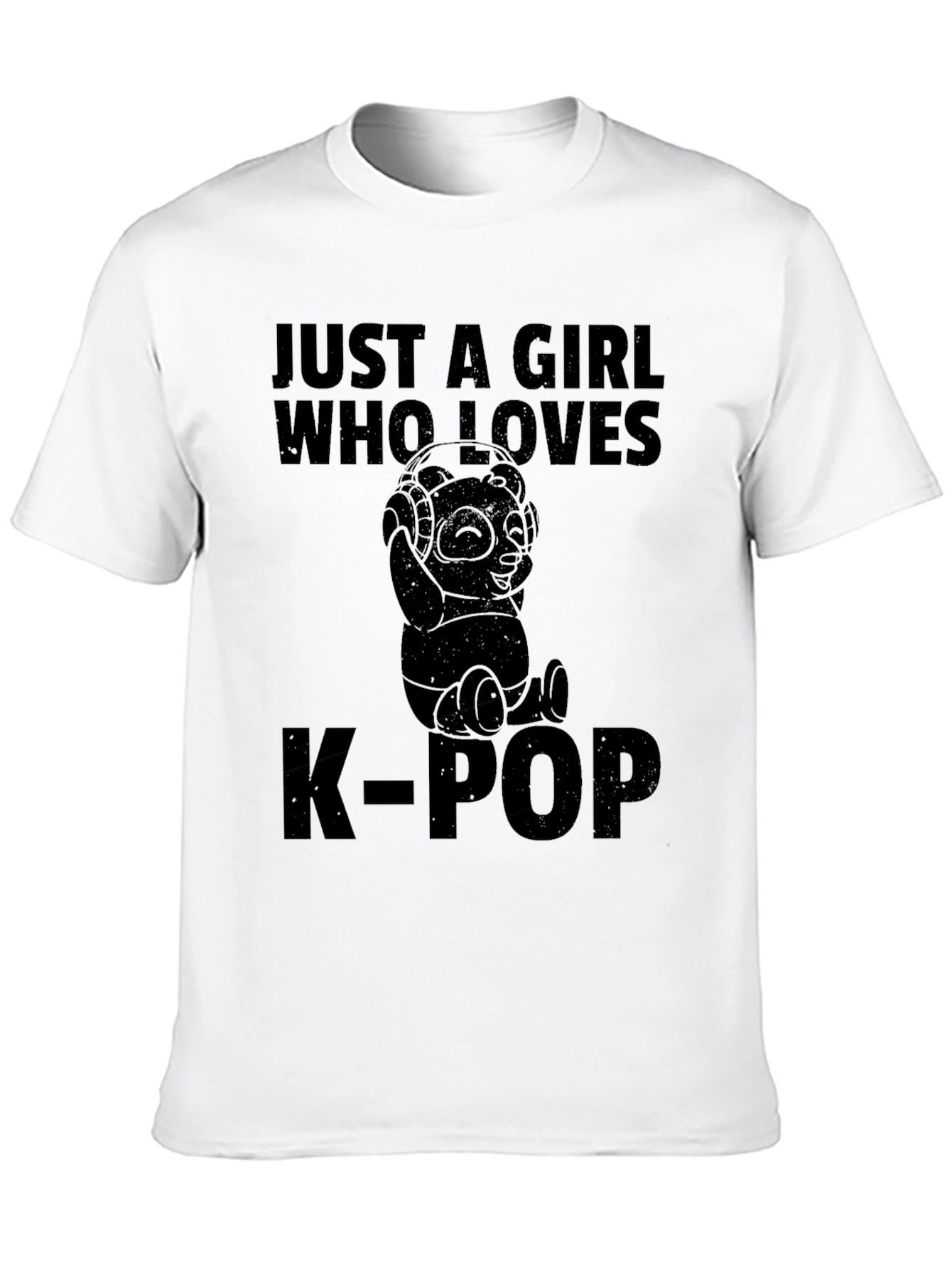 Just a Girl Who Loves K-Pop Panda Graphic Tee
