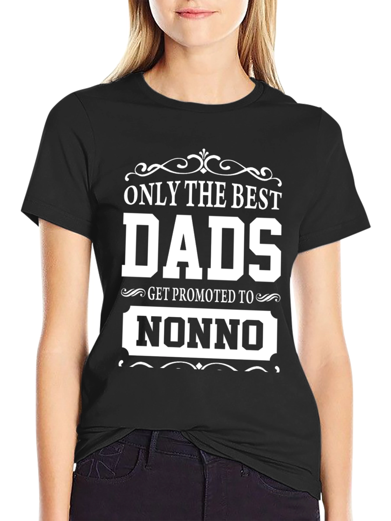 Best Dads Get Promoted To Nonno Black T-Shirt