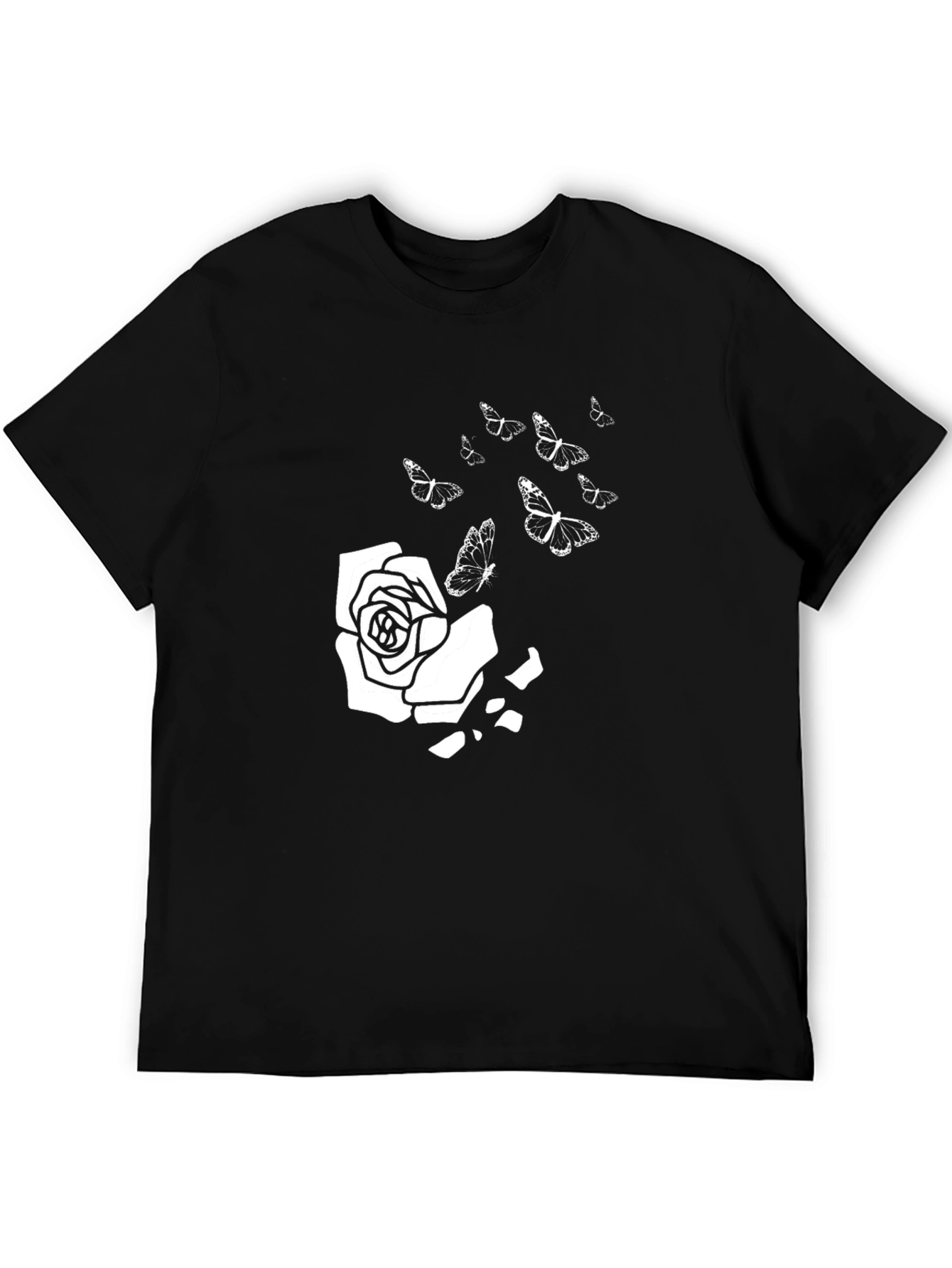 Rose & Butterfly Graphic T-Shirt