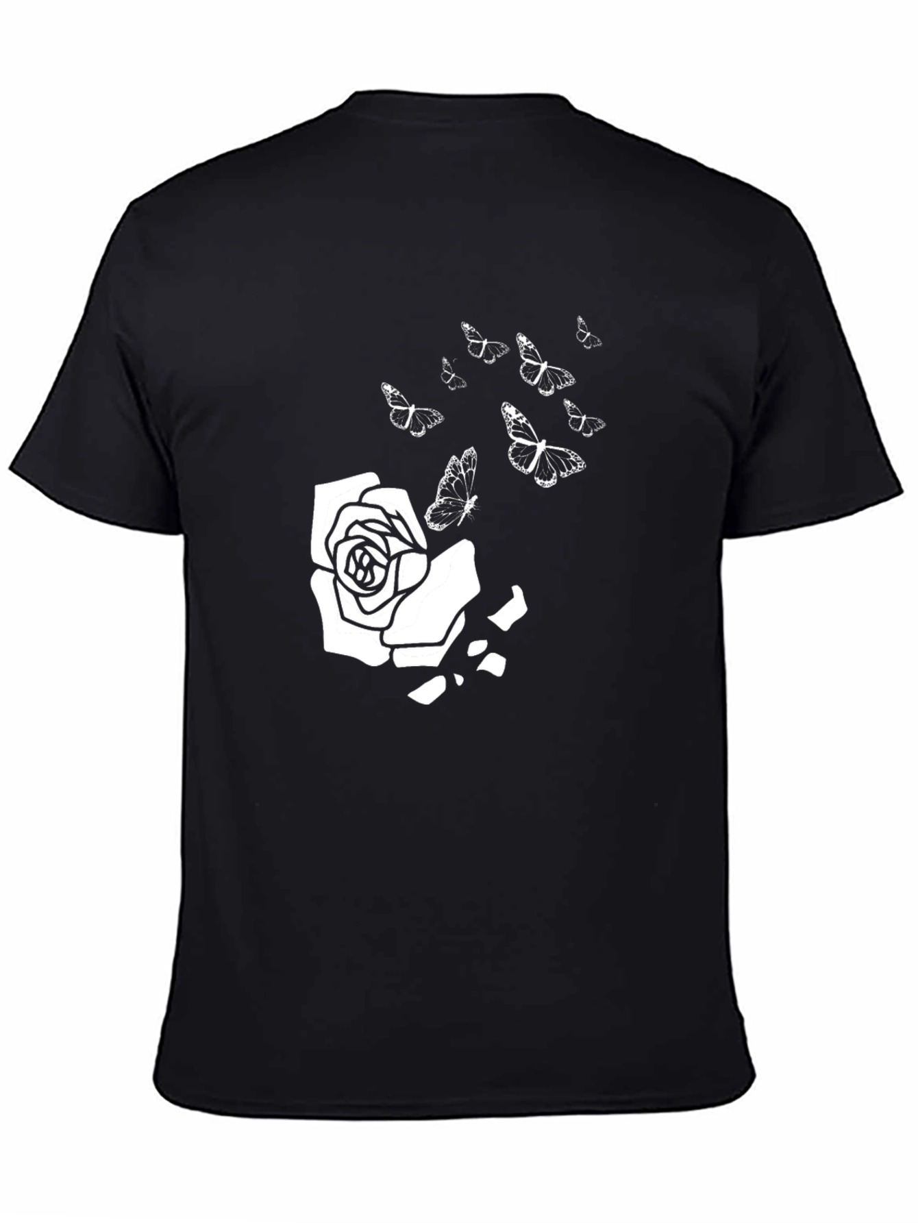 Rose & Butterfly Graphic T-Shirt