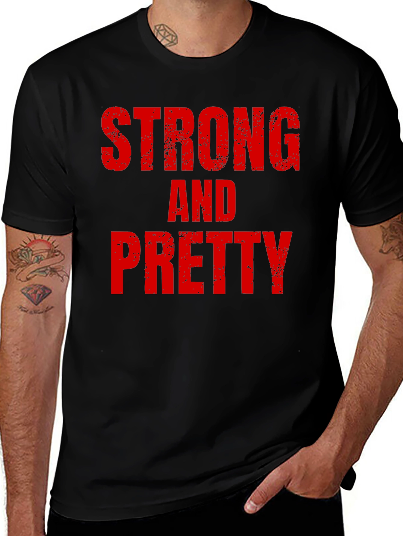 Strong and Pretty T-Shirt Bold Graphic Tee Fitness Apparel