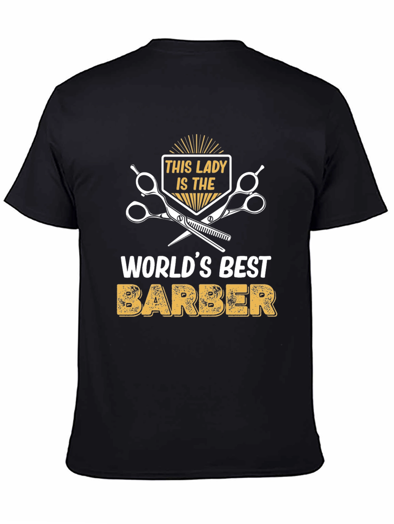 Worlds Best Lady Barber T-Shirt - Black