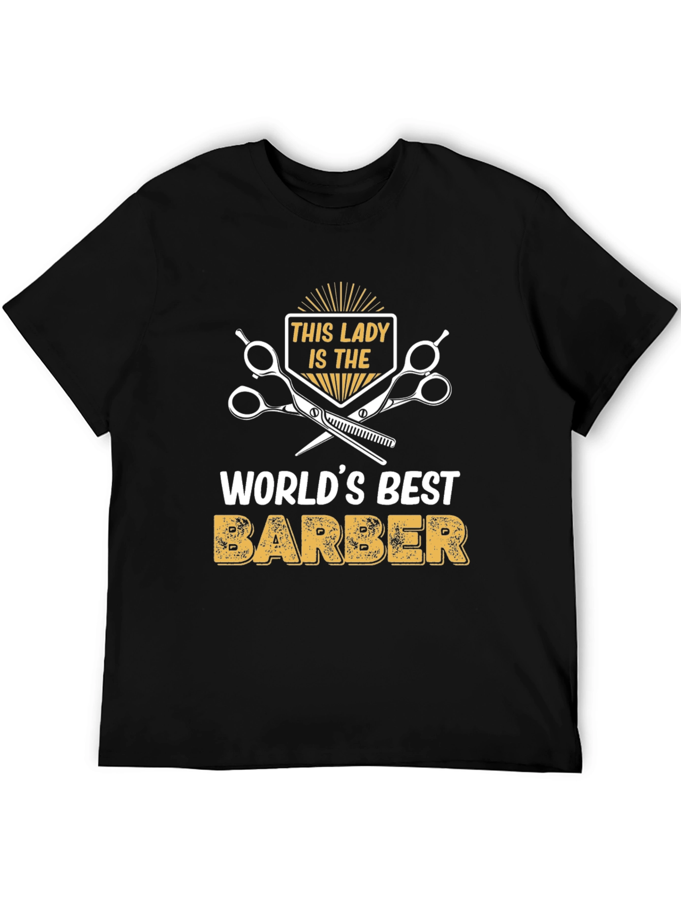Worlds Best Lady Barber T-Shirt - Black