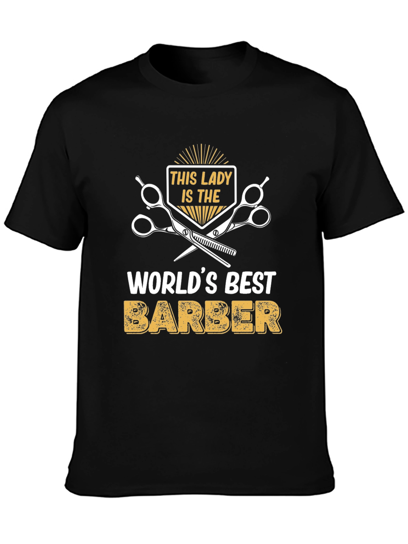 Worlds Best Lady Barber T-Shirt - Black