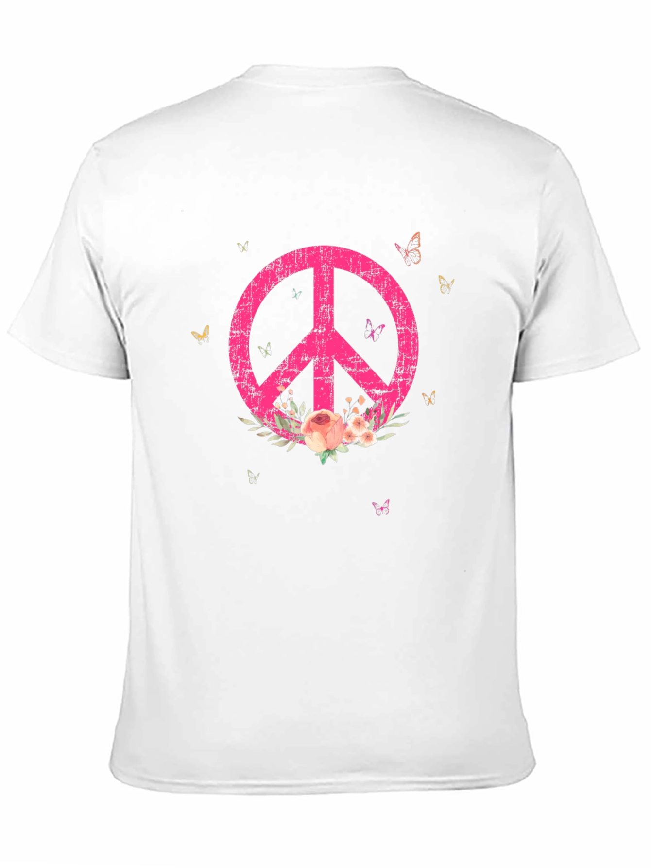 Floral Peace Sign Graphic Tee - Relaxed Fit