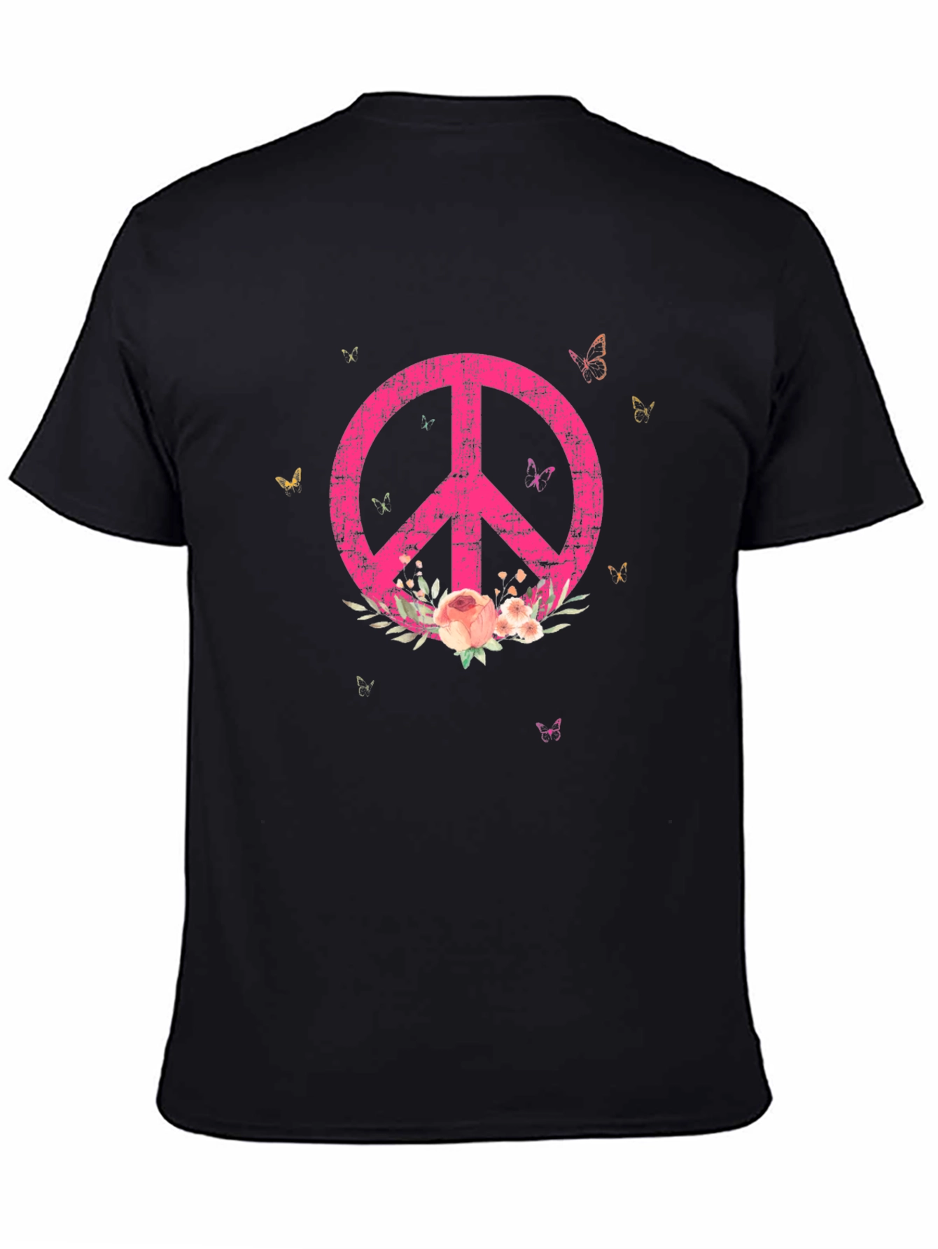 Floral Peace Sign Graphic Tee - Relaxed Fit