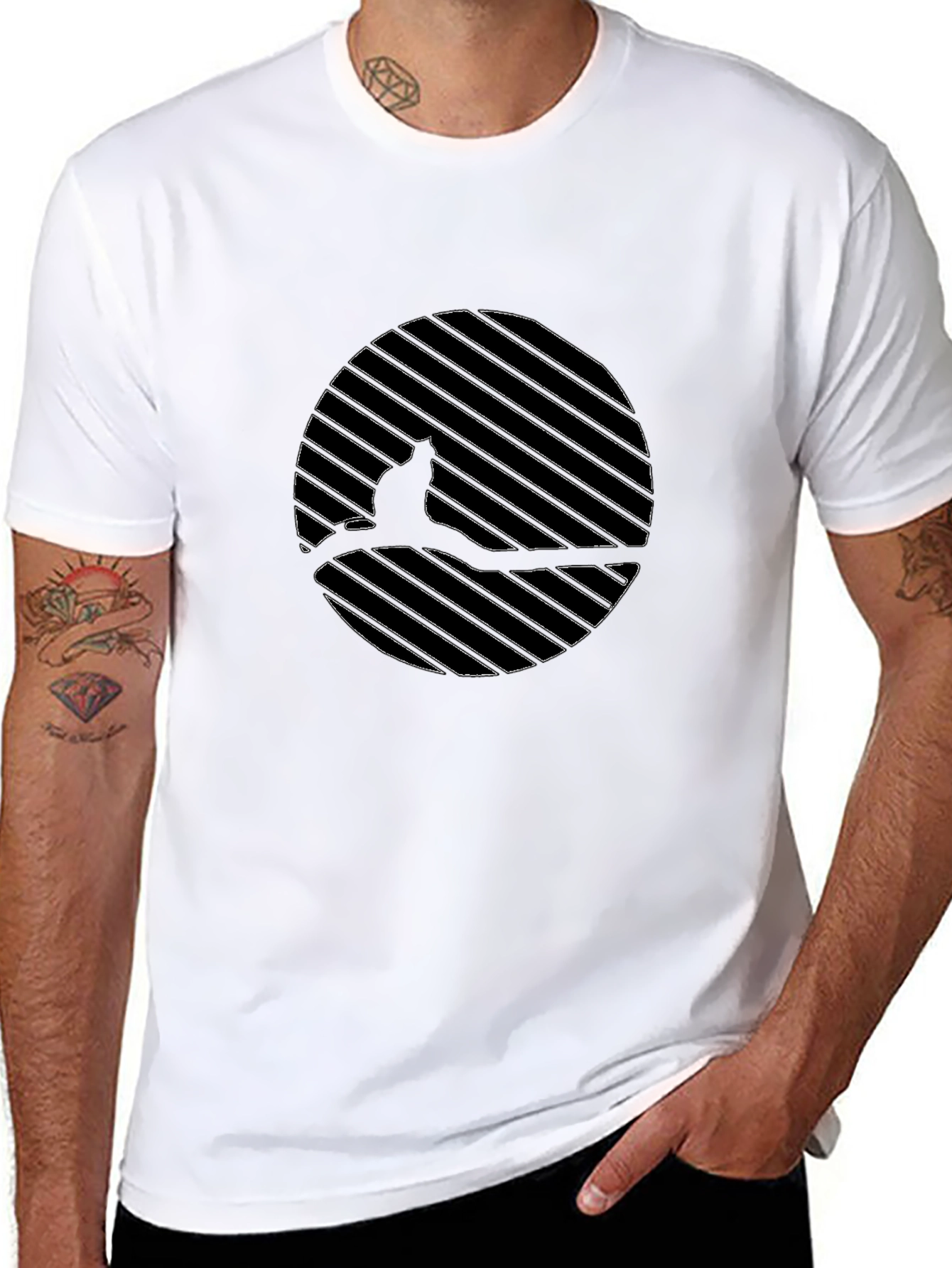 Black Cat on Branch Graphic Tee