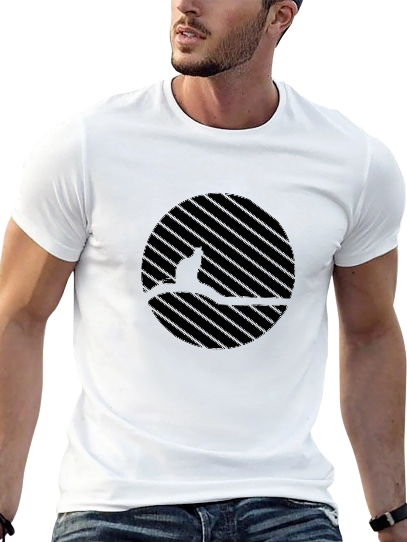 Black Cat on Branch Graphic Tee