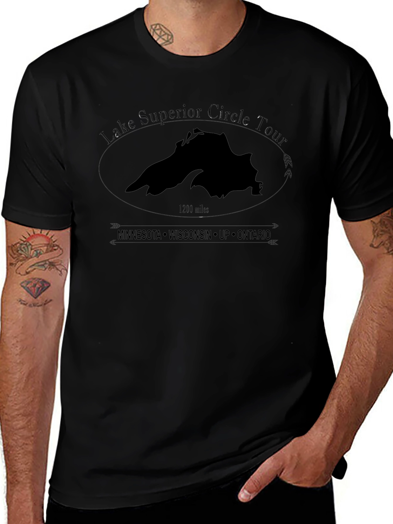 Lake Superior Circle Tour T-Shirt - Black