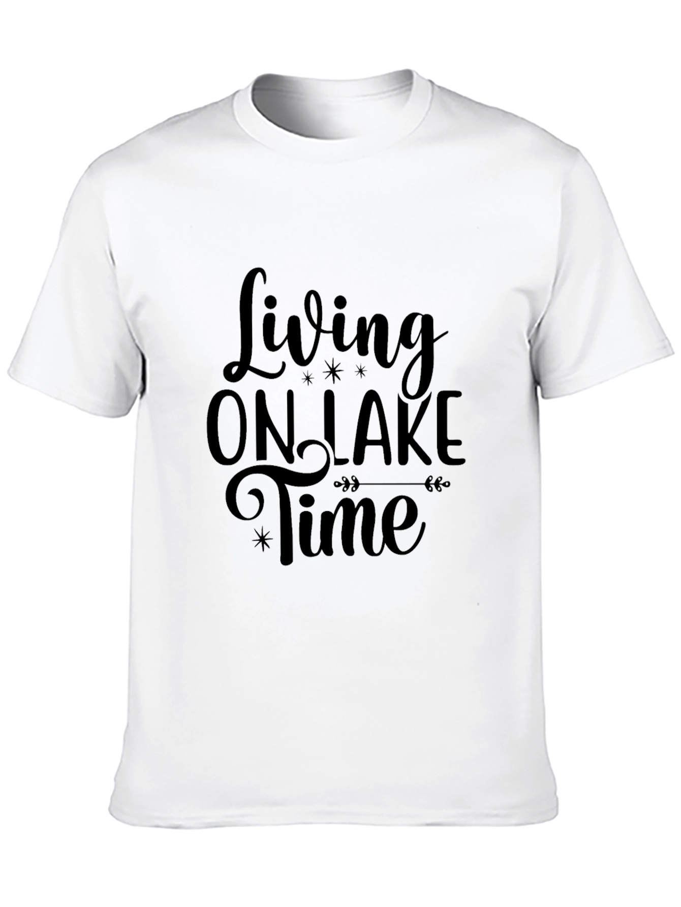 Living On Lake Time Graphic Tee - Black