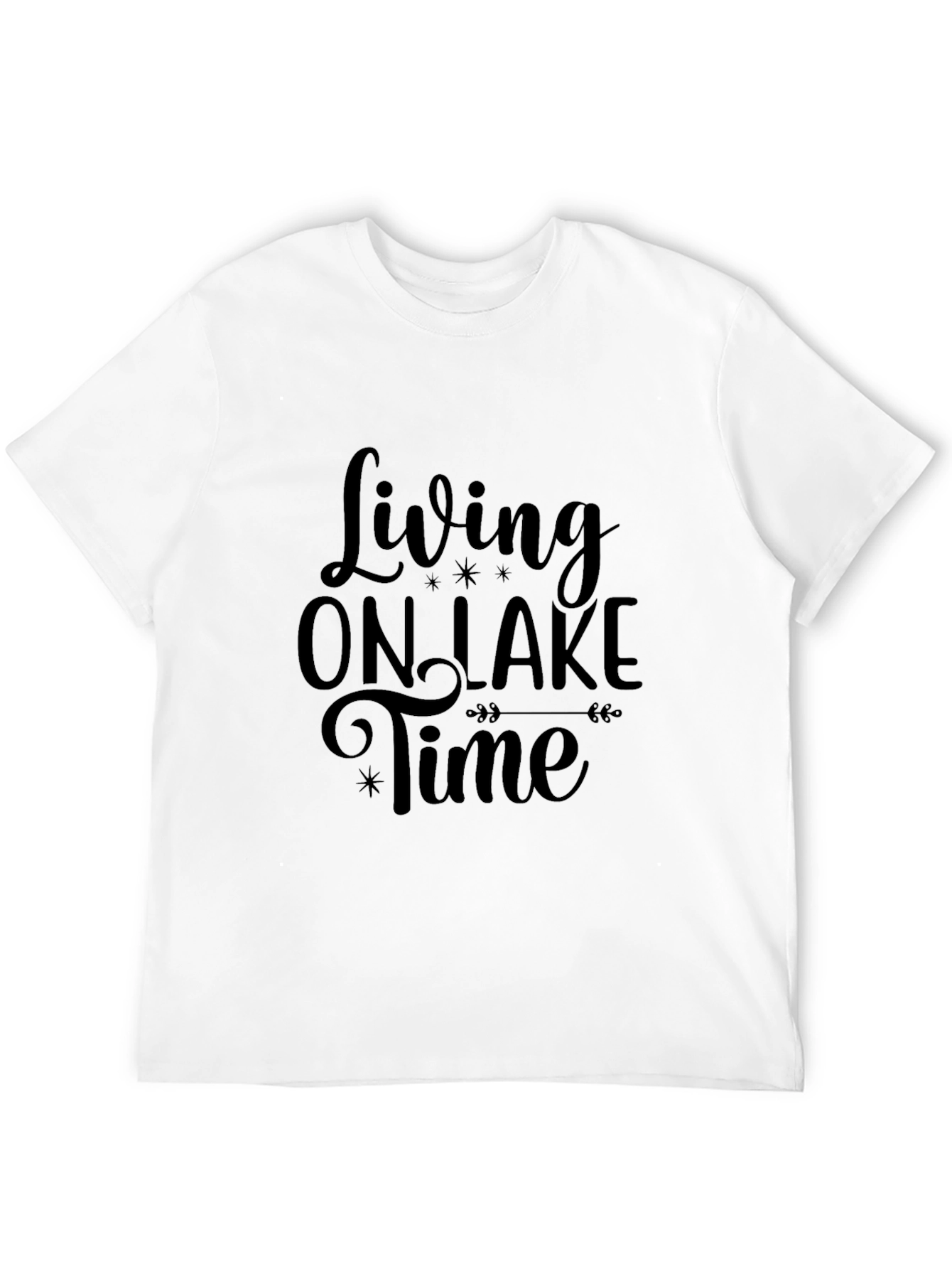 Living On Lake Time Graphic Tee - Black