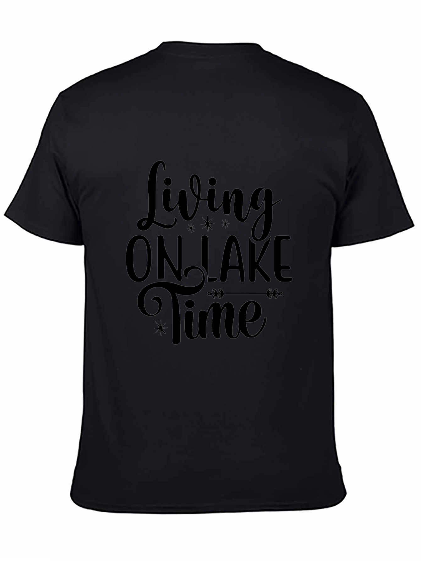 Living On Lake Time Graphic Tee - Black
